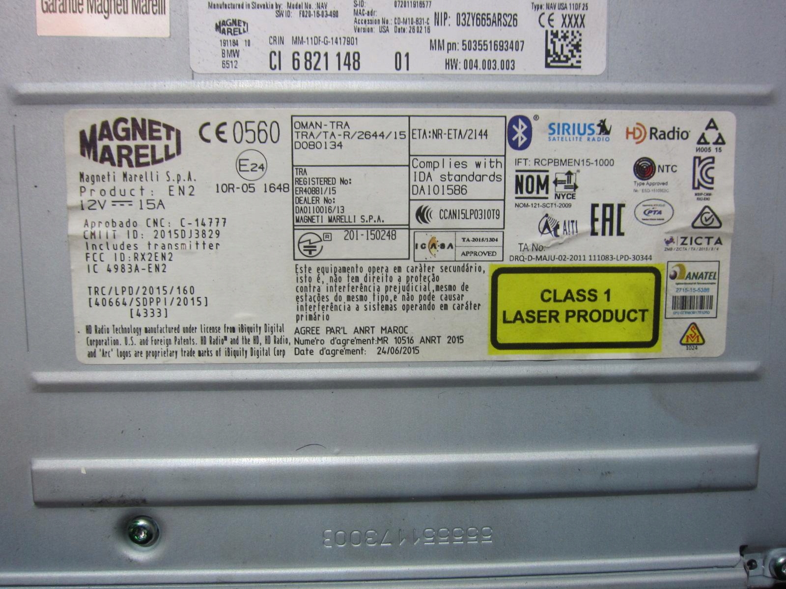 BMW X1 F48 navigation radio module control unit player 6821148 65126821148
