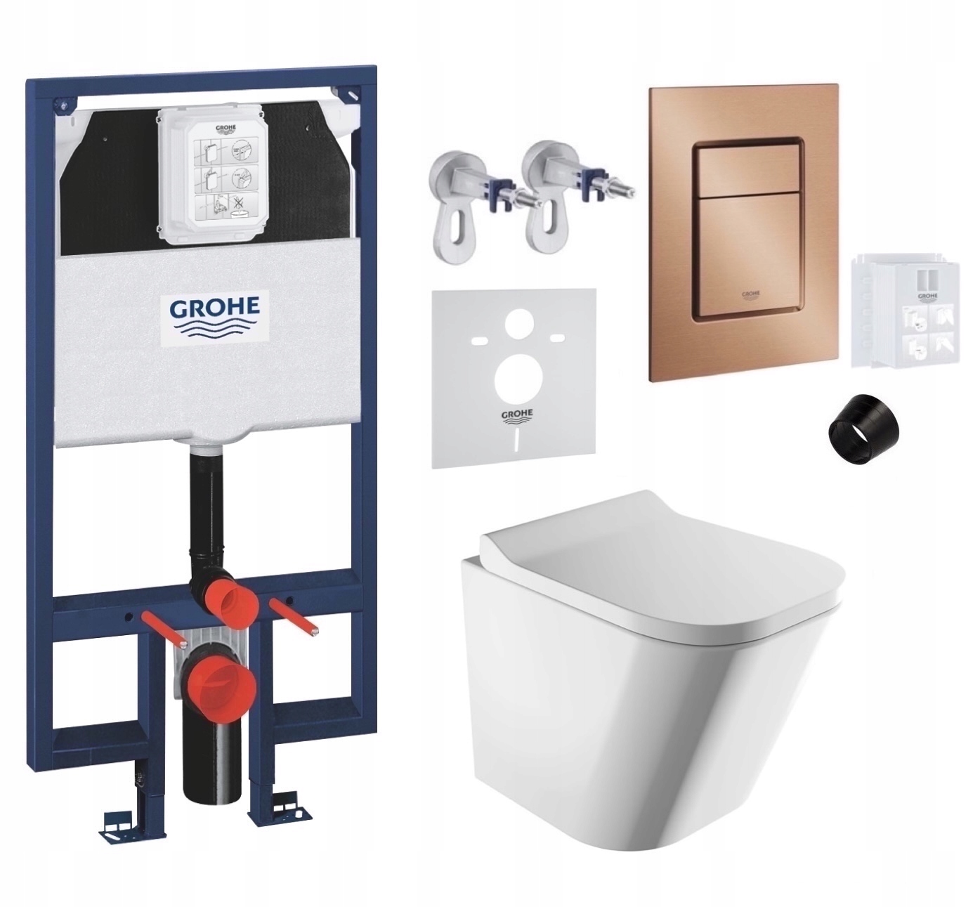 7v1 Podomietkový Wc set, rošt Grohe Slim Wc miska Rim Omnires tlačidlo