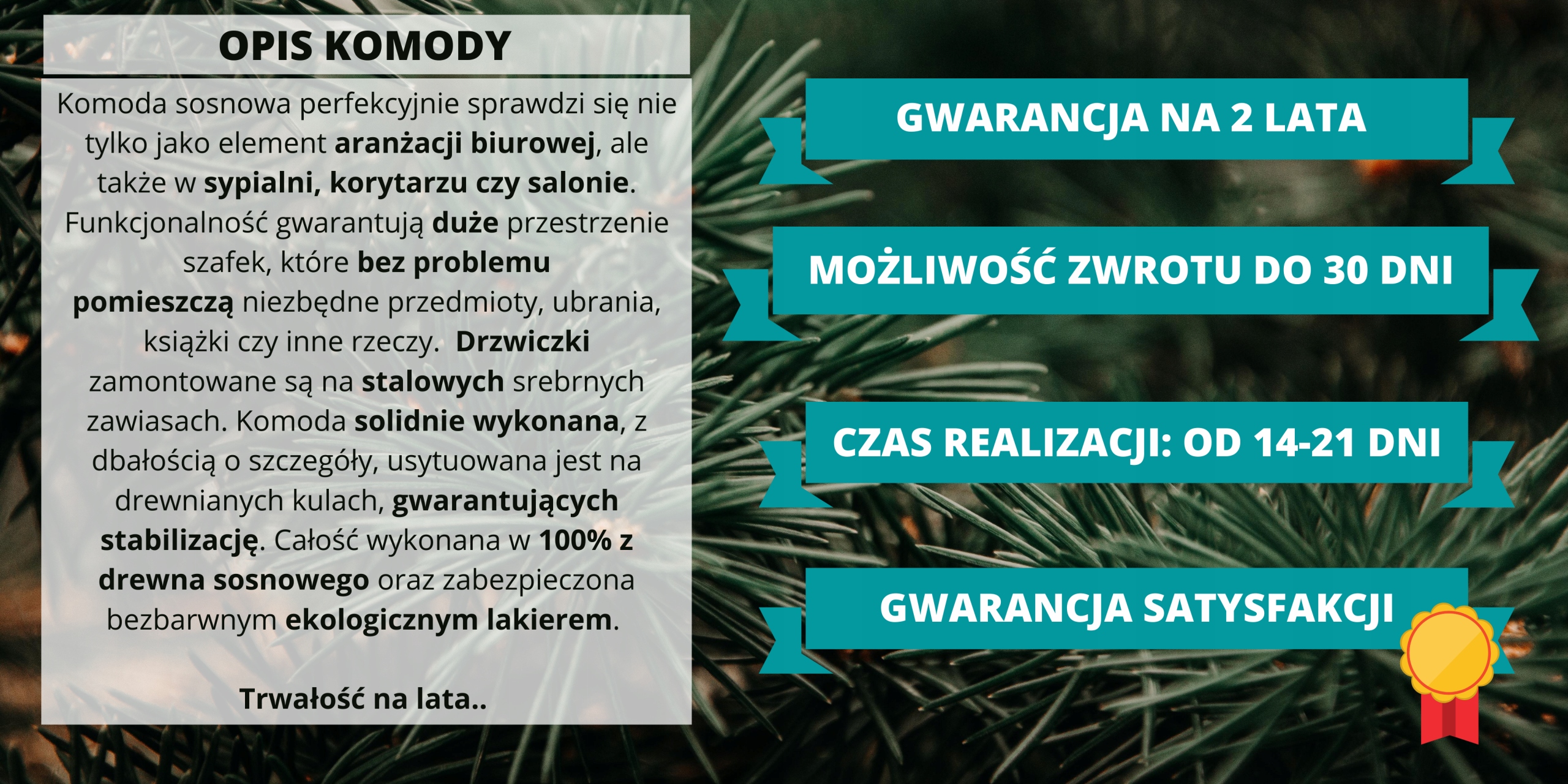 Komoda 31 z litego drewna sosnowego 85x42x43 Prod Kolekcja Sosna