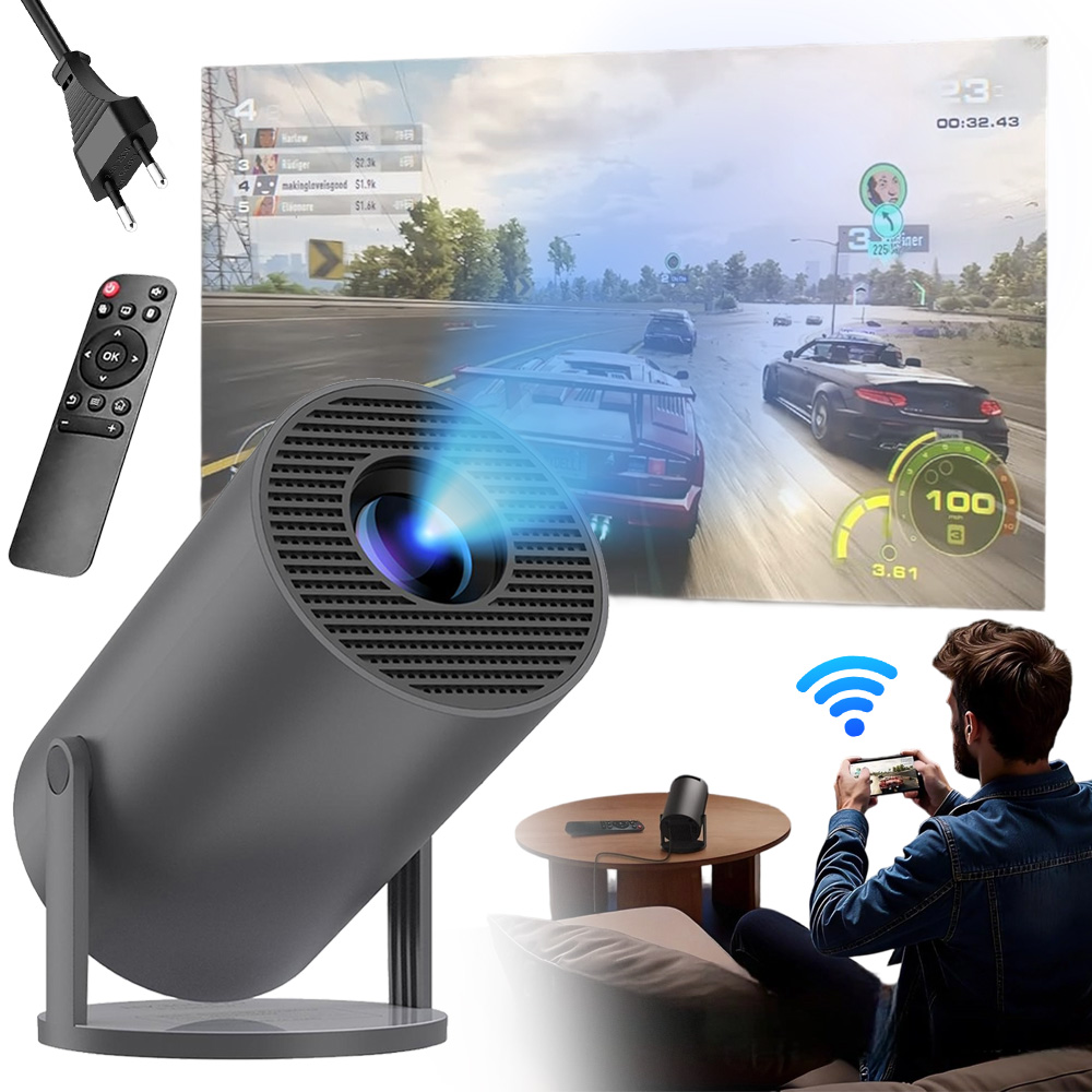 Projektor HY300 4K 260 Ansi Android 11 Wifi Bluetooth Automatická Korekce