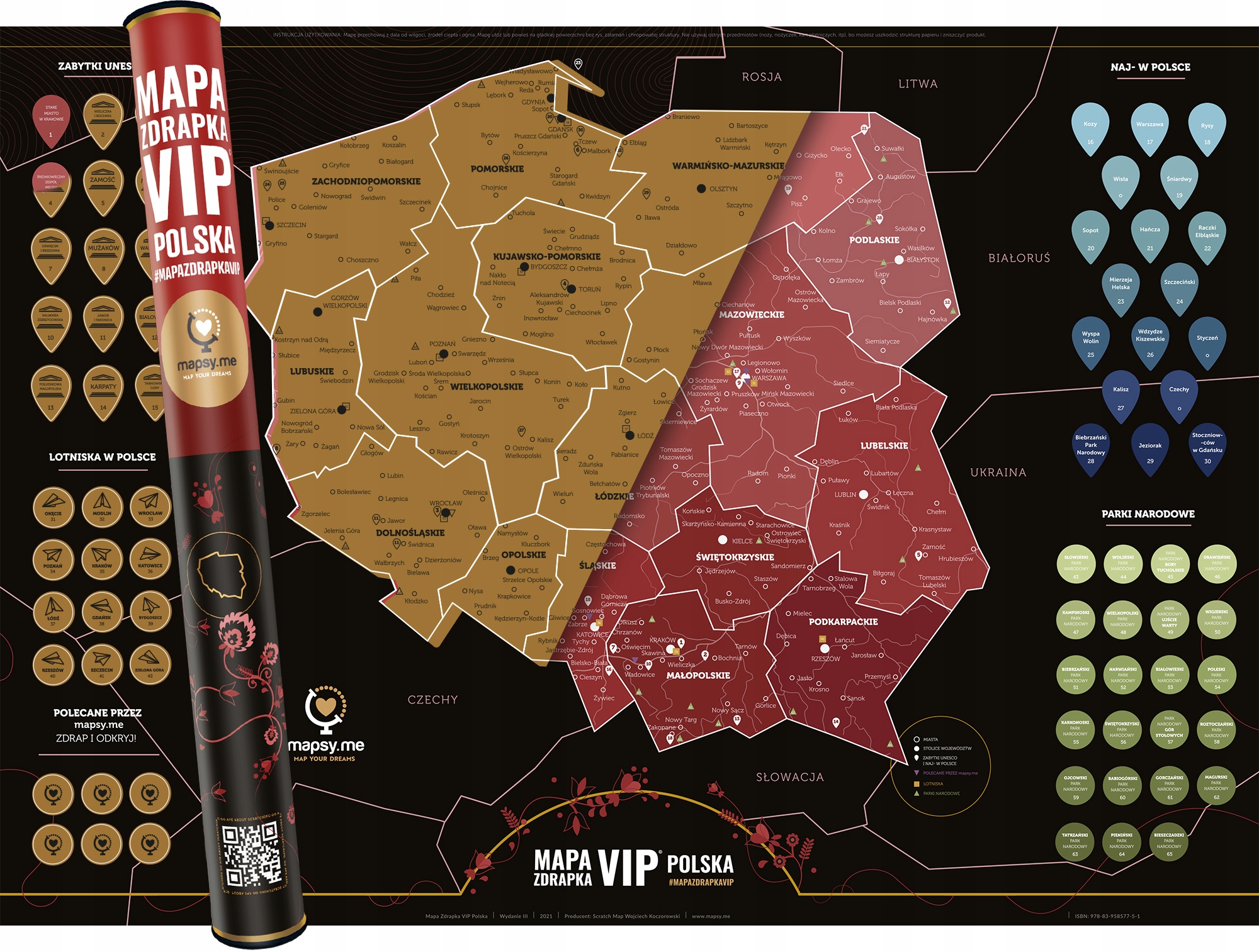 

Mapa Zdrapka Polska Vip