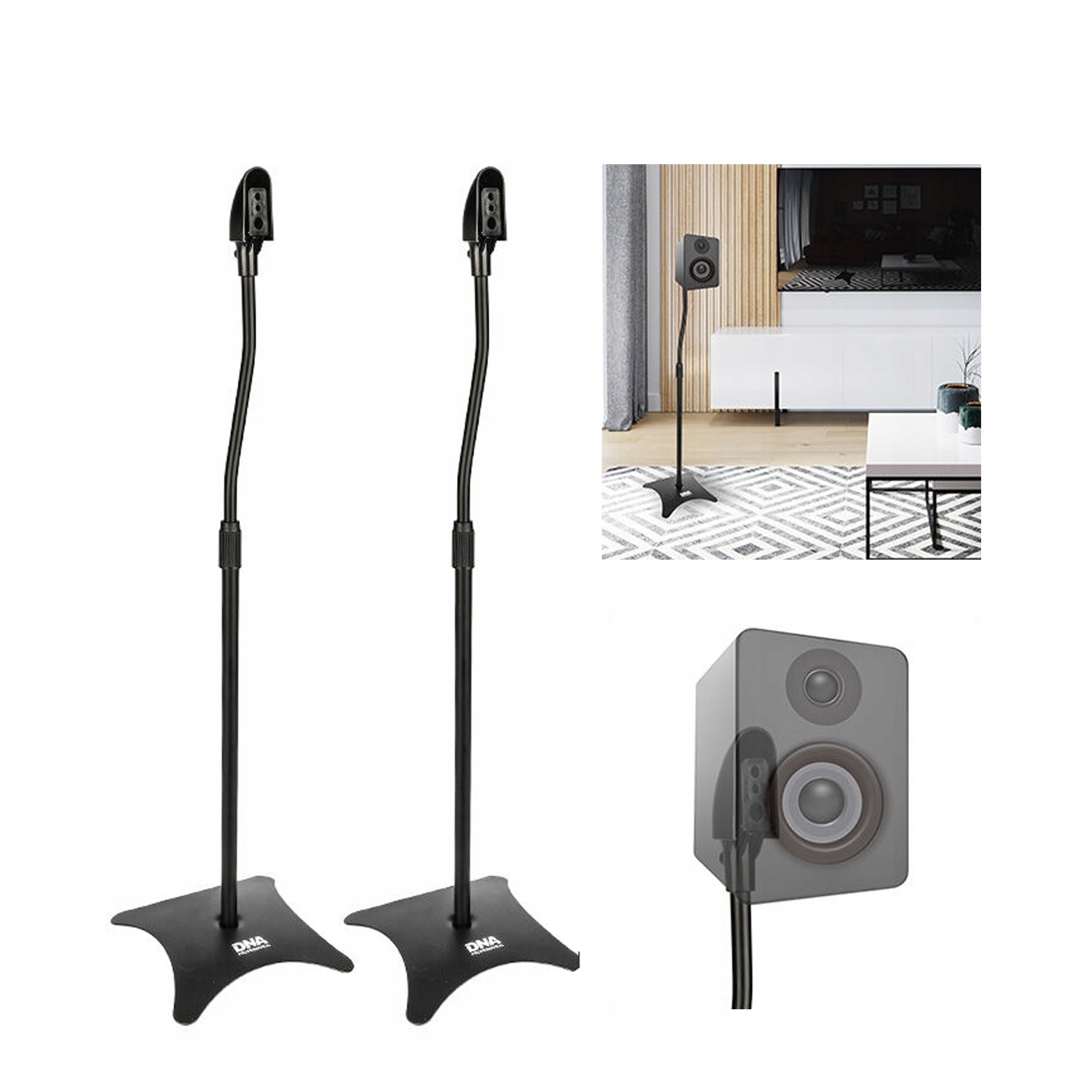 Statyw Kolumnowy 2SZT Stand Stojak Pod Głośniki Z Regulacją 68-110CM Zestaw