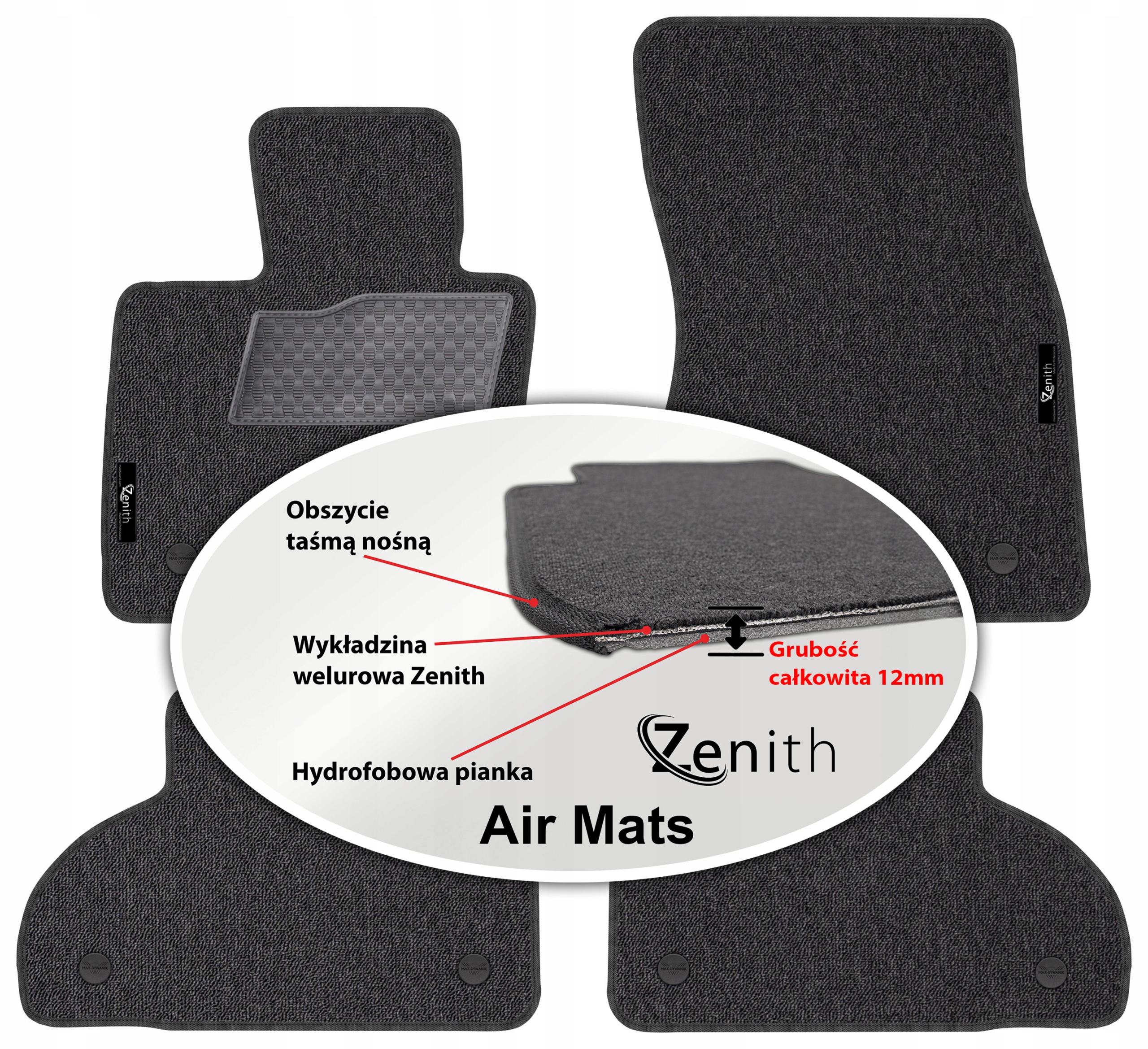 Bmw X6 F16 2014-2019 Velurové koberce do auta Zenith Air Mats