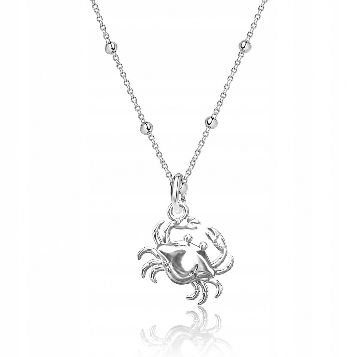 Krab Symbol obnovy a síly Stříbrný kuličkový náhrdelník stříbro 925