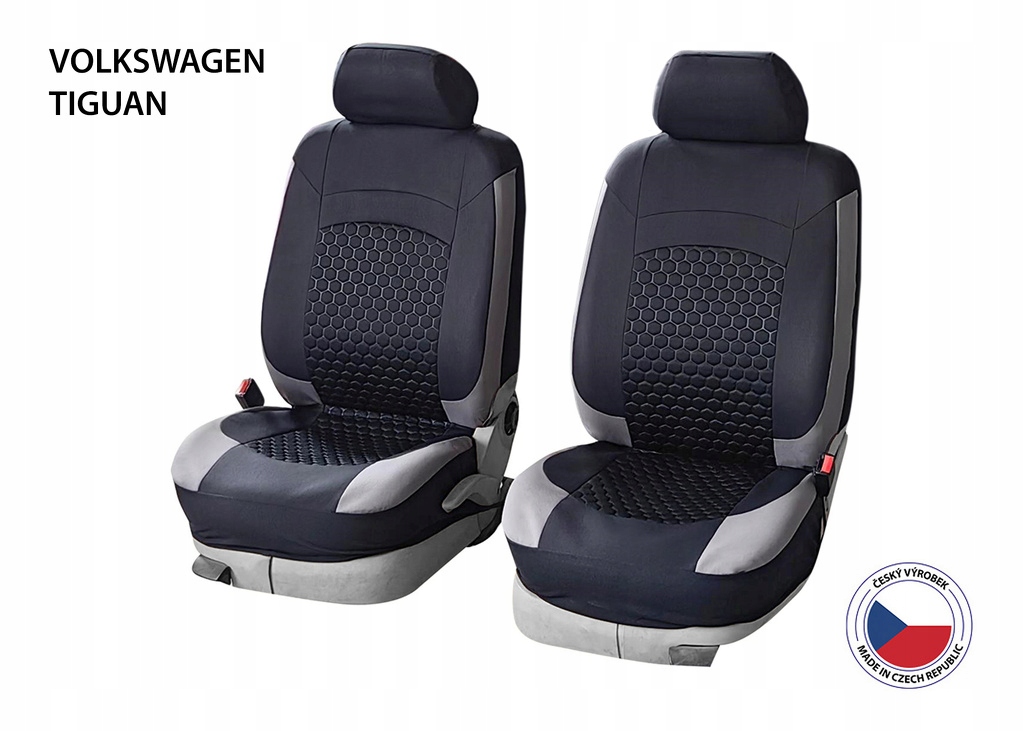 Pokrowce na fotele samochodowe Perfetto Ol Volkswagen Tiguan Czarny/Szare