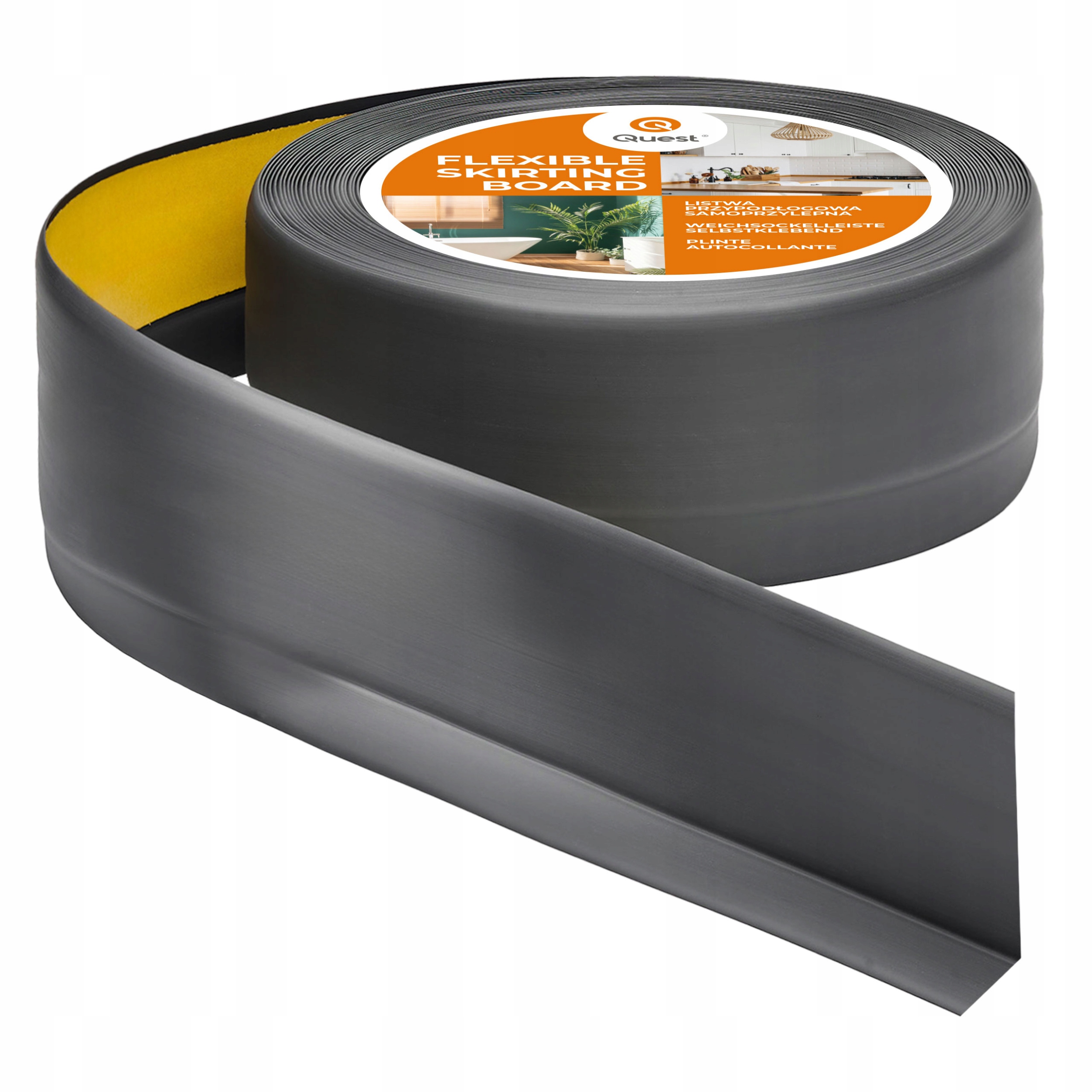 Samolepiaca podlahová lišta Quest Pvc 50x20 mm grafit antracit 25 m