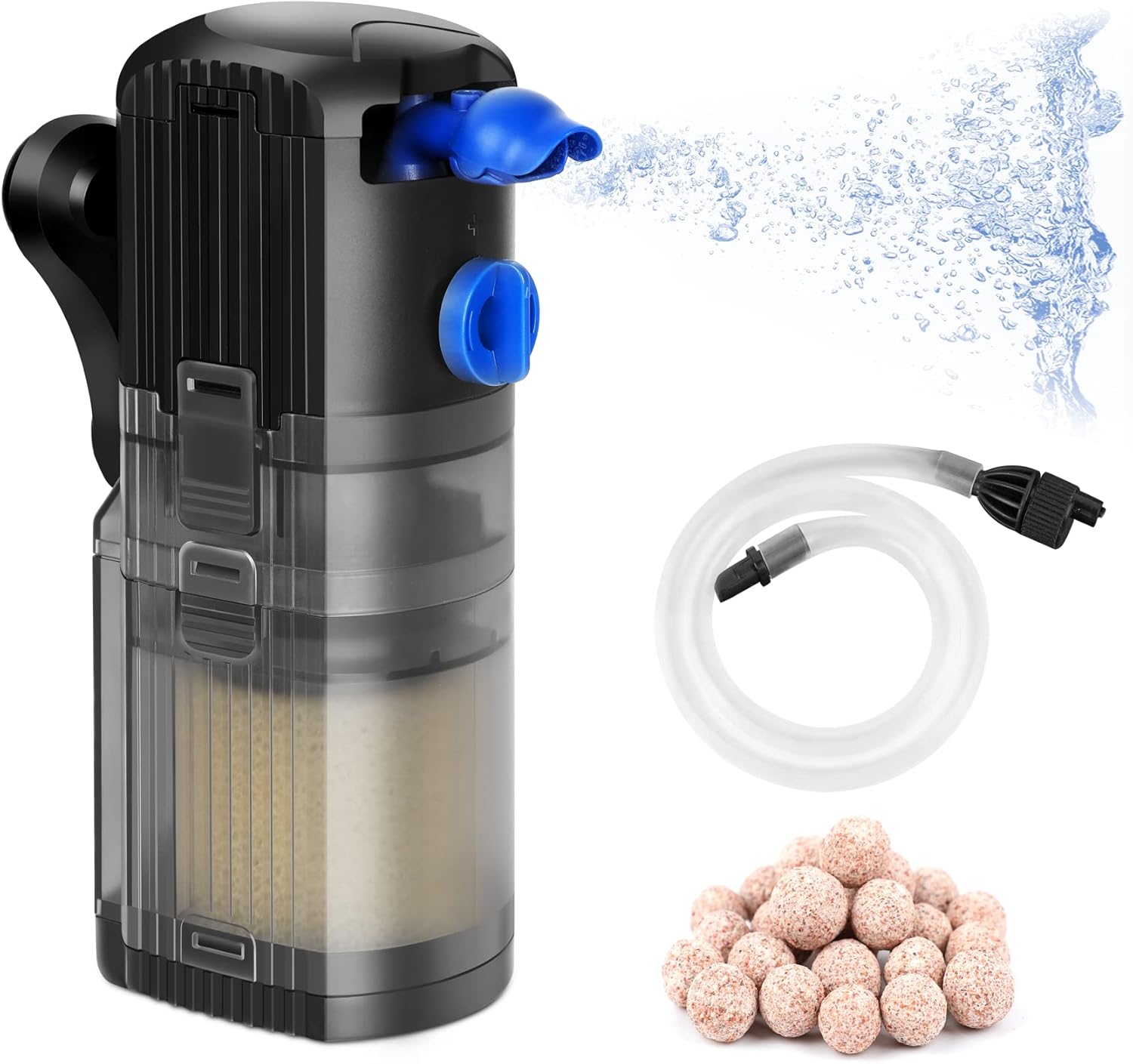 Levně Akvarijní filtr 3v1 kyslíkové vlny 500 l/h tichý 8 W 40-120 Sladko-mořský