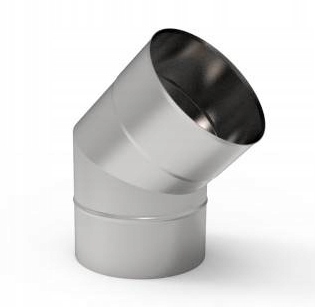 Ks nerezové kyselinovzdorné koleno 45 stupňů fi 200 mm 0,8 mm komínová vložka