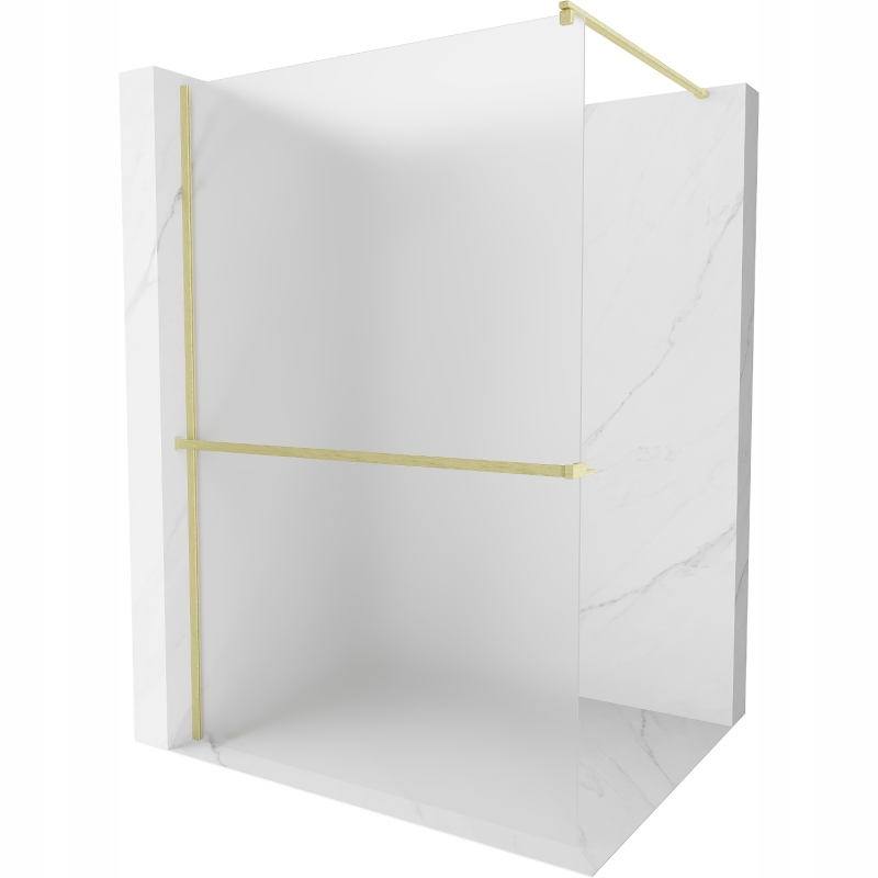 Mexen Kioto+ sprchová stěna s policí Walk-in 90 x 200 cm, mléčné sklo, kart