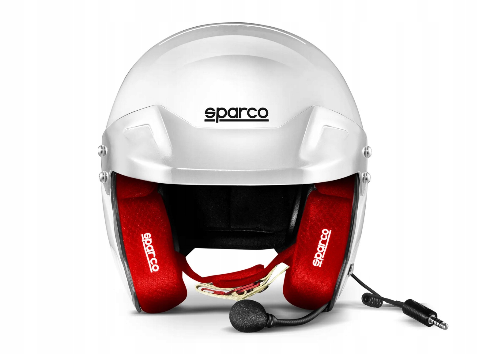 Sparco helma RJ-i s intercomom a homologáciou Fia, bielo-červená, M (57-58)