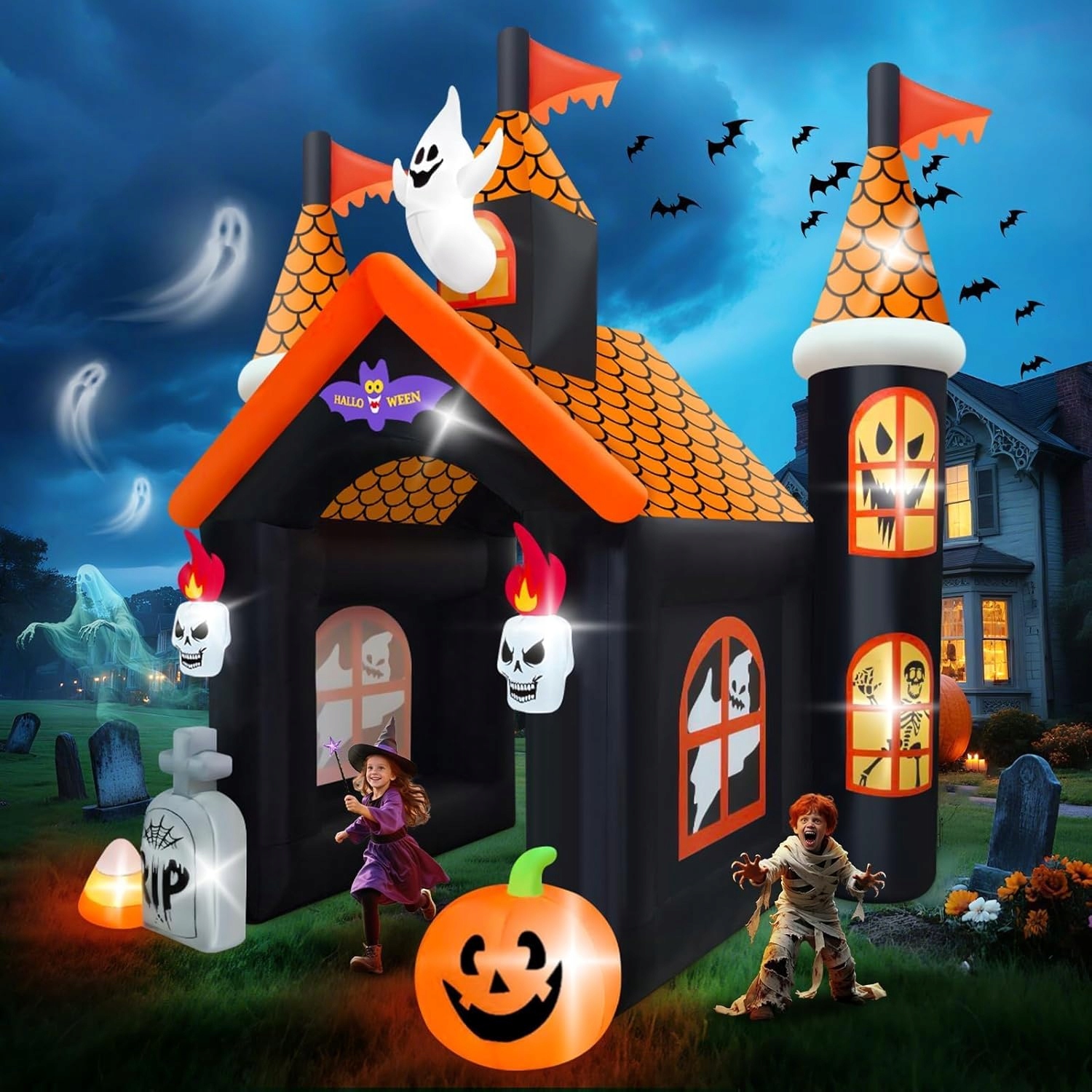 Łuk Nadmuchiwany Halloween 3,6 M Z Duchami I Dyniami Do Ogrodu I Domu