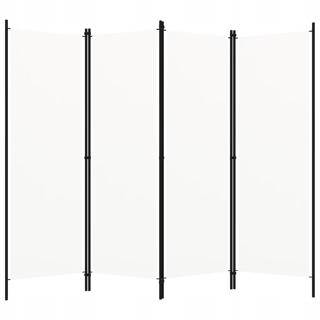 Parawan 4-skrzydłowy biały 200x180 cm