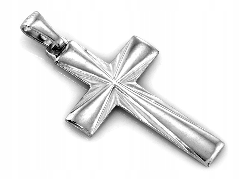 Stříbrný frézovaný křížek 925 bez kamenů 2.55 g jako dárek Svaté Přijímání