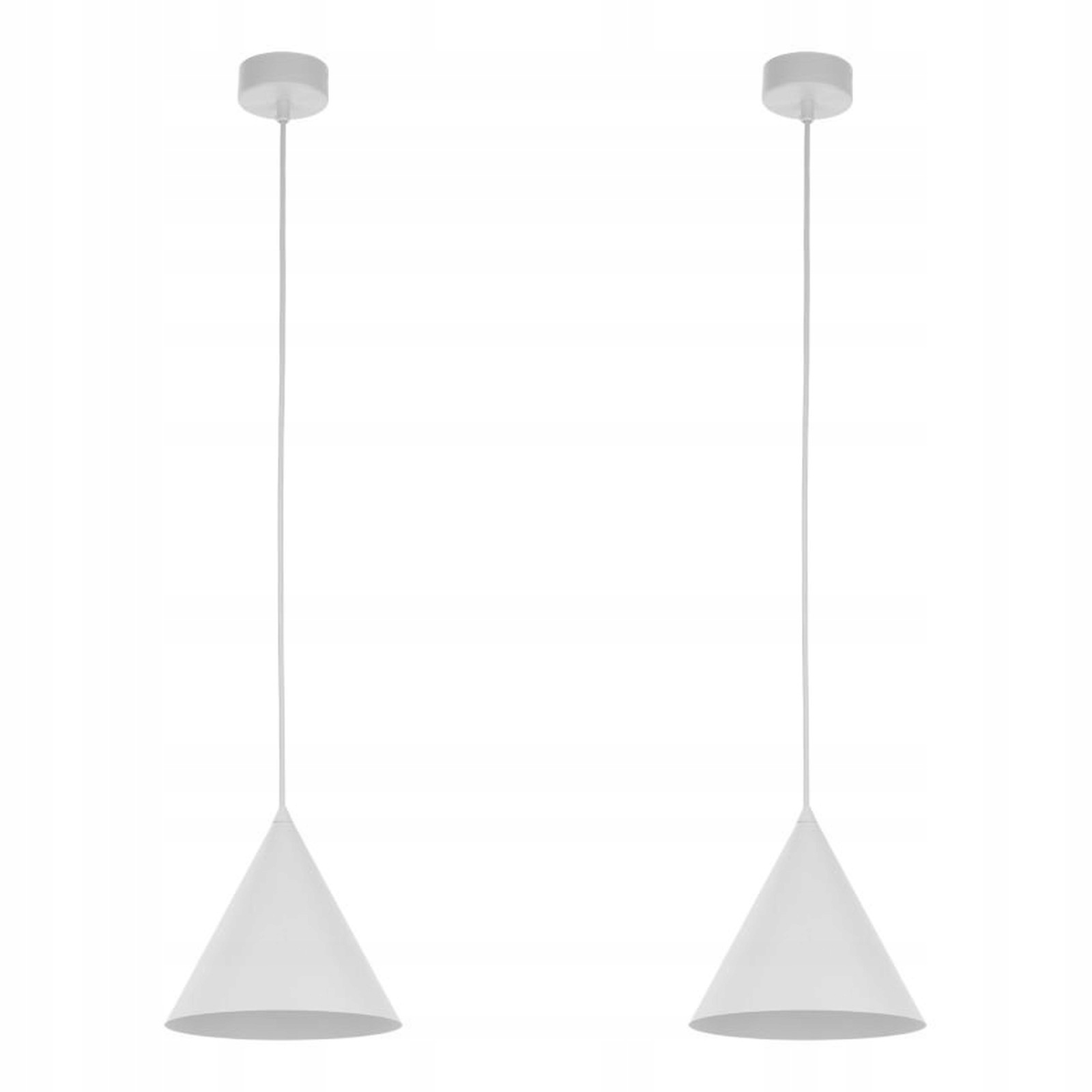 Tk Lighting Sada 2x Závěsná lampa Stropní závěs Stropní Svítidlo Cono E27 Bílá