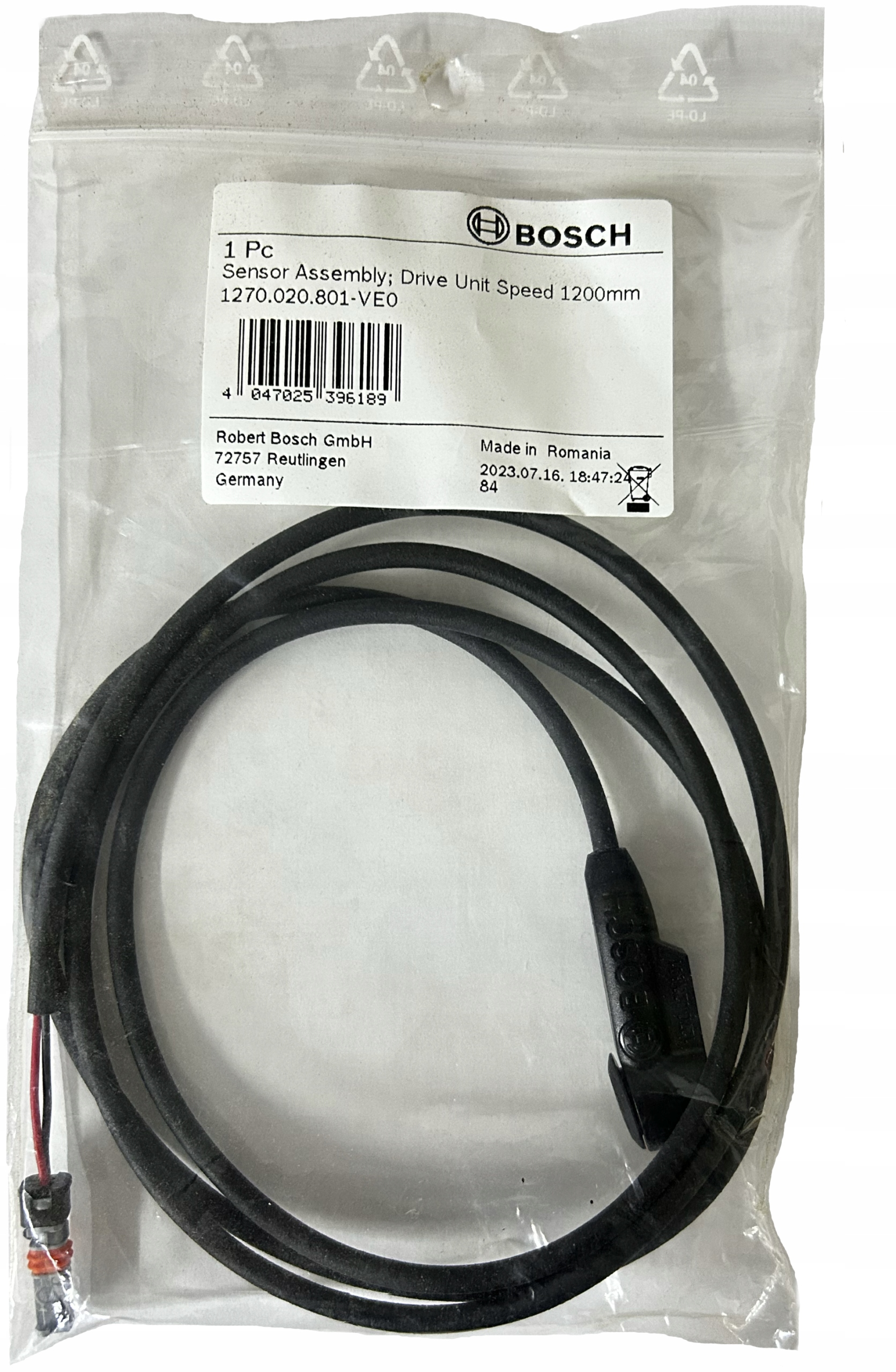 Kabel Kabelový snímač rychlosti Bosch Ebike senzor 1230 mm
