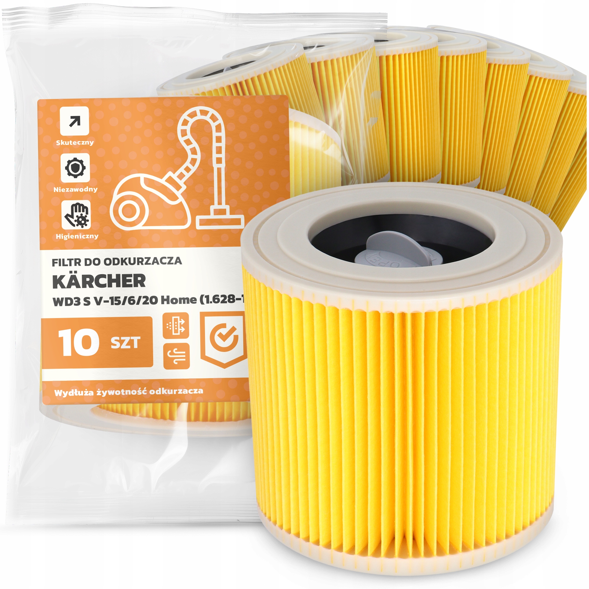 10 x Filtr Pro Vysavač Kärcher WD3 S V-15/6/20 Home (1.628-150.0) Em-w