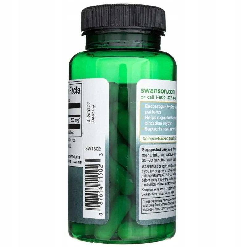 SWANSON USA L-TRYPTOFAN 500mg 60cap NASTRÓJ STRES TRYPTOFAN — 18