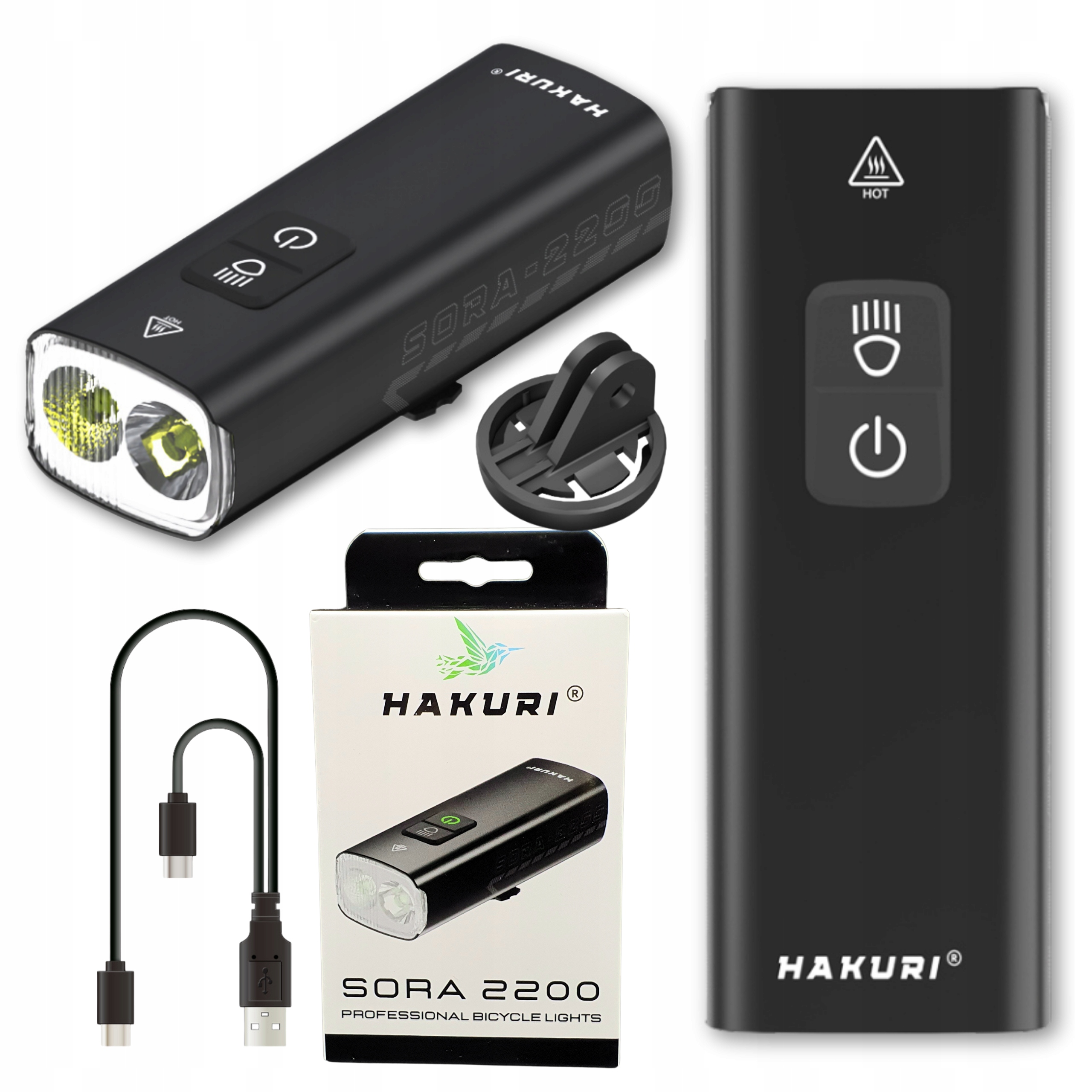 Cyklistická Led lampa přední osvětlení Výkonné 5 režimů 2200lm Powerbanka