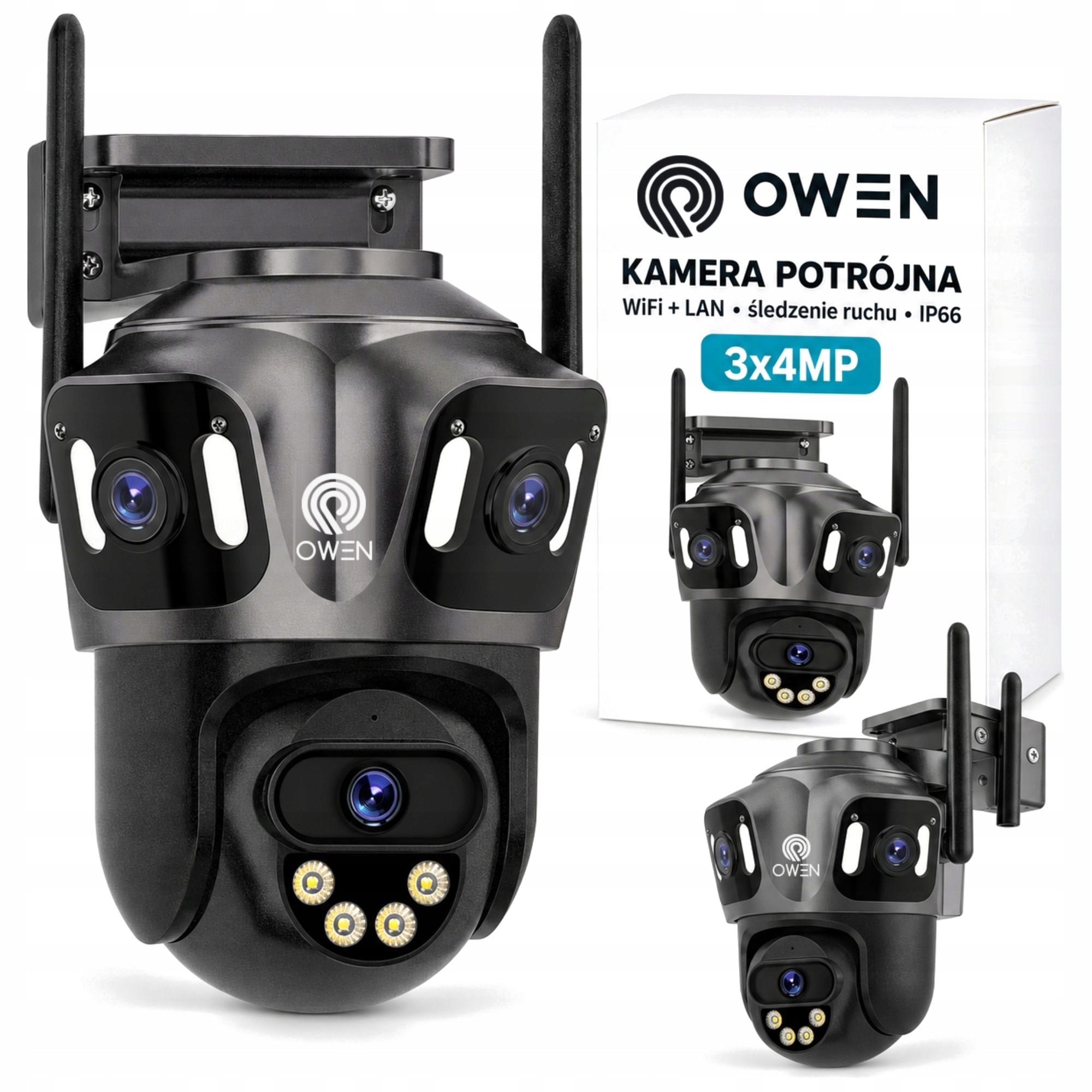Ip WiFi kamera venkovní trojitá 3 objektivy 3x4MP otočné sledování
