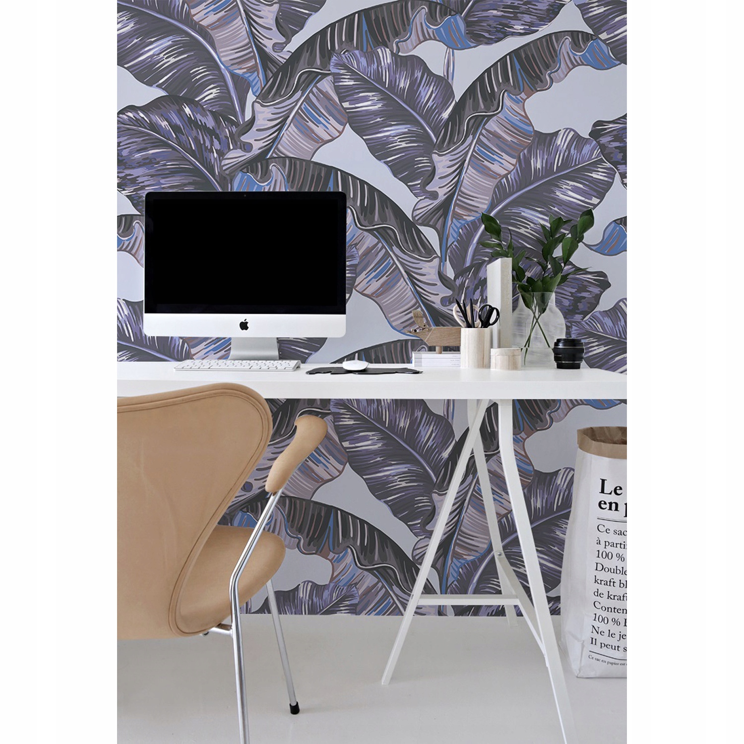 

Tapeta ścienna Fioletowe liście palmowe 360x250 cm