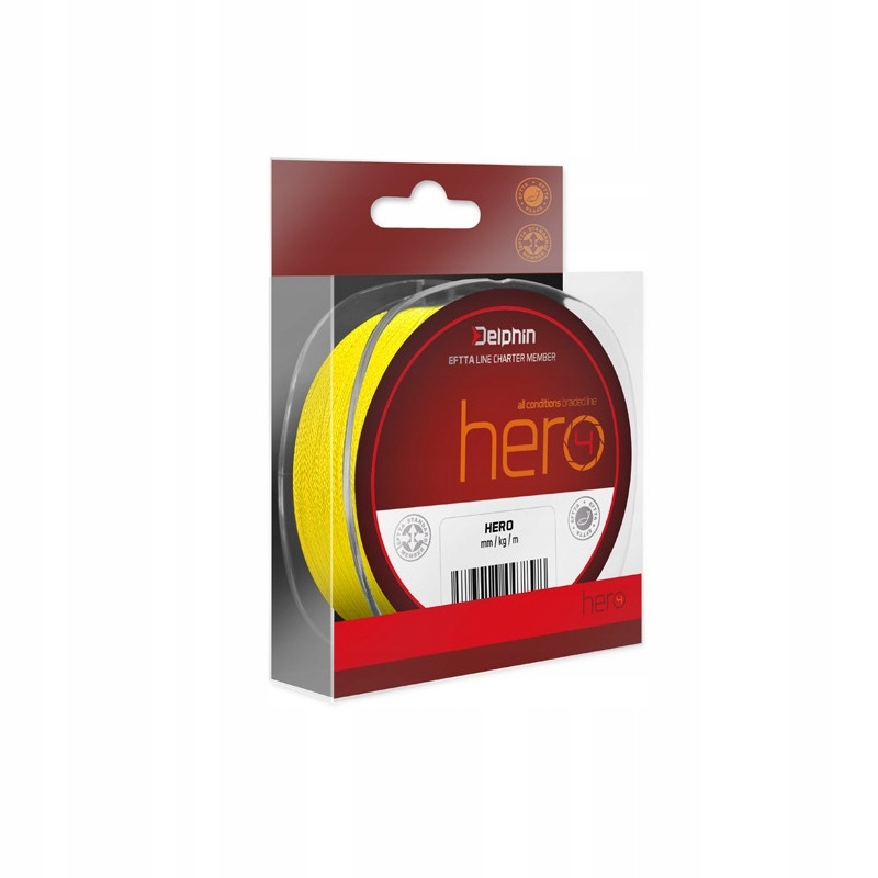 Delphin Plecionka Hero 0.14mm 9.1kg 117m żółta fluo