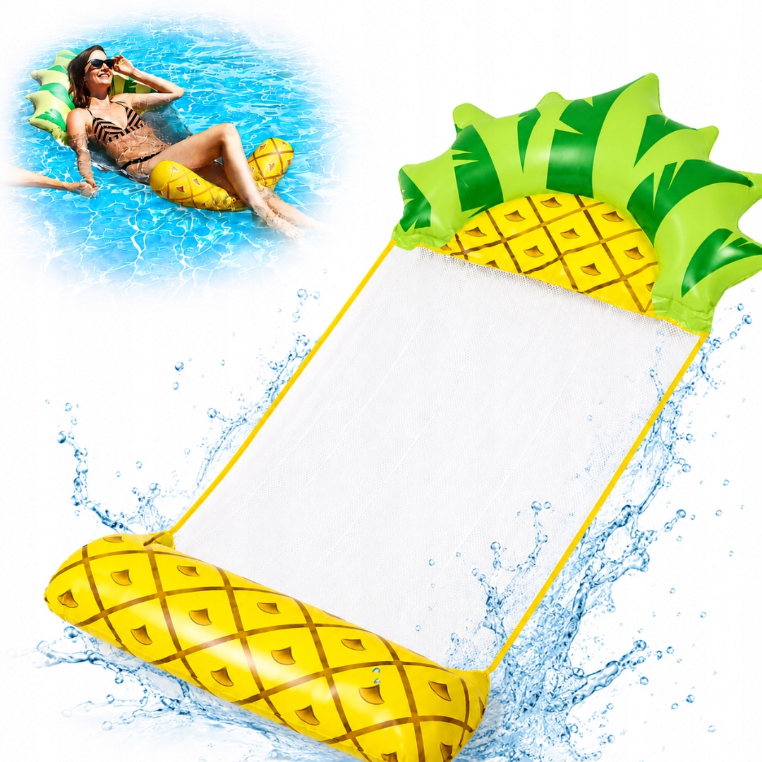 Materac do Pływania Ananas z Siatką Leżak Hamak Wodny