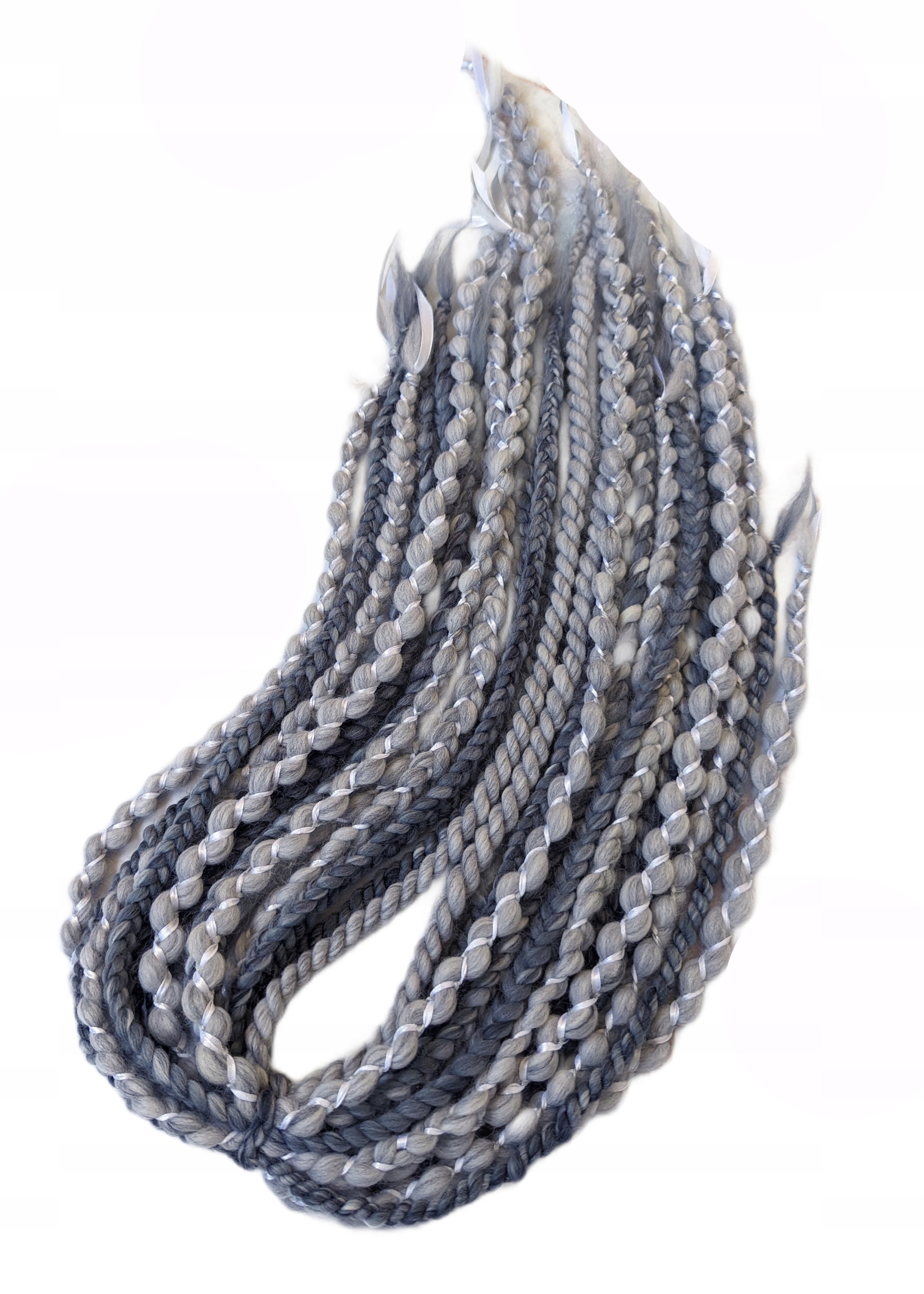 Vlněné copánky Opakovaně Použitelné , šedé, Silver Dawn, 10 kusů