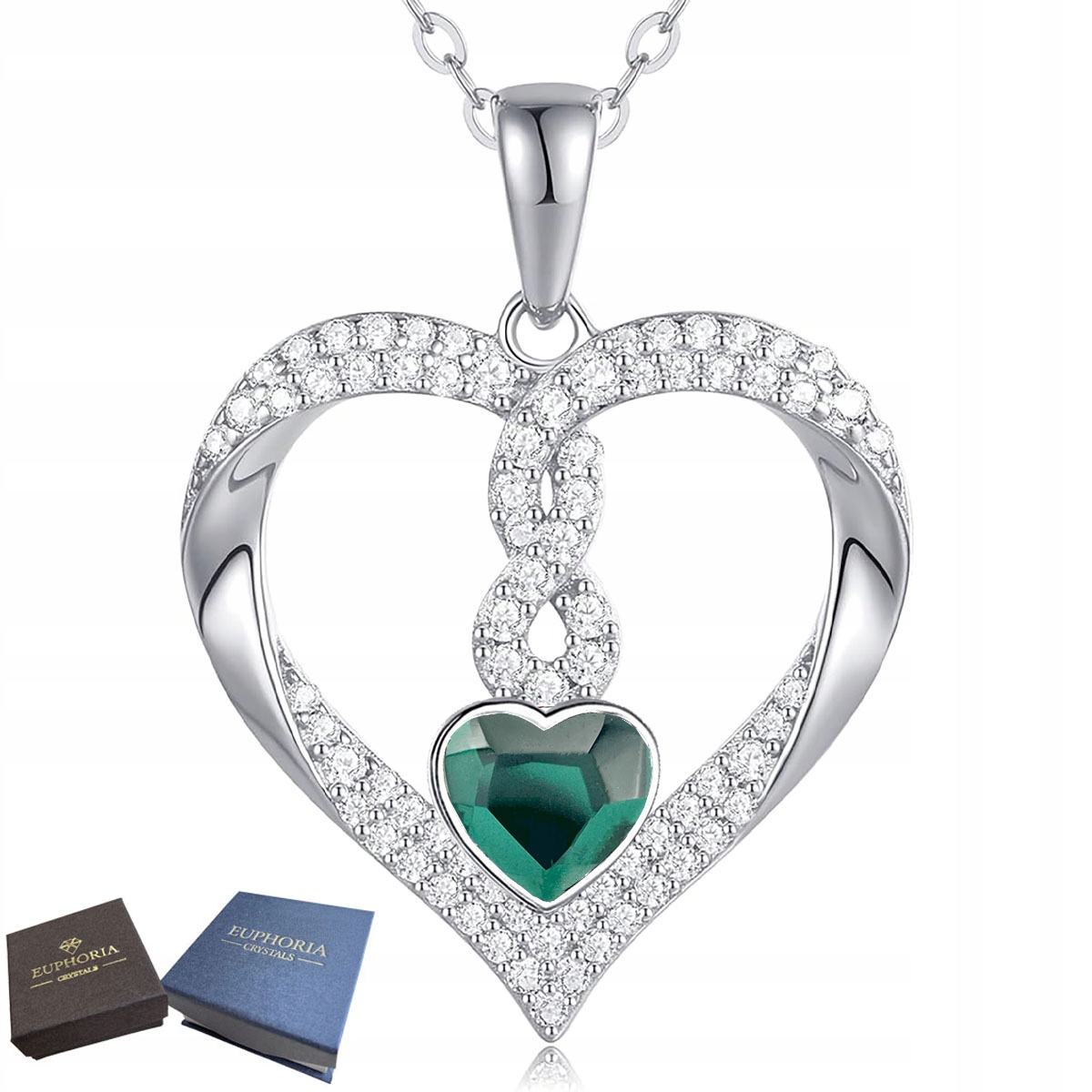 Náhrdelník Stříbro 925 Srdce s přívěskem a zirkony jako Dárek pro dceru