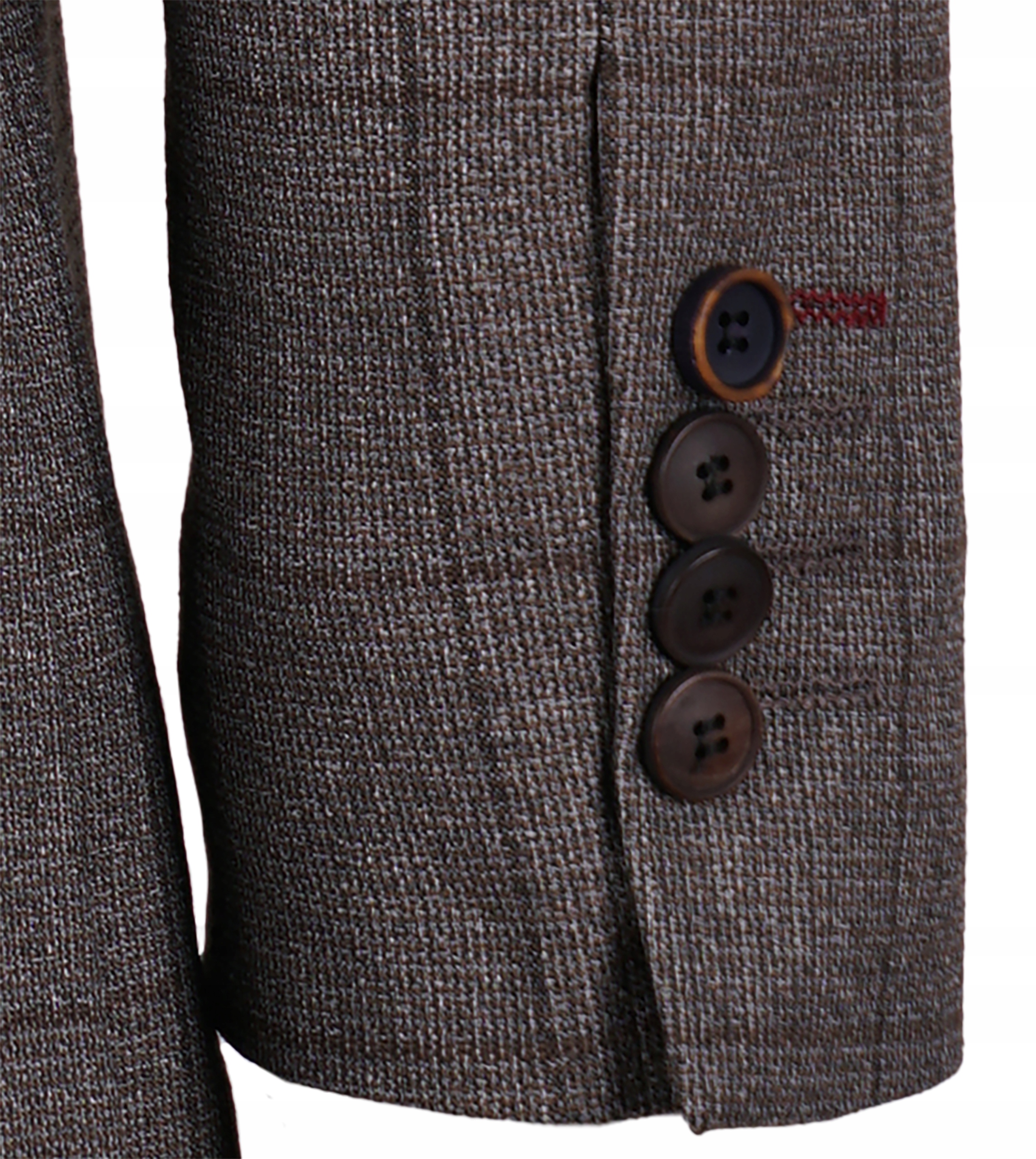 MARYNARKA MĘSKA W KRATĘ WIZYTOWA BRĄZOWA ELEGANCKA CASUAL TURECKA SLIM 48 Kolor brązowy