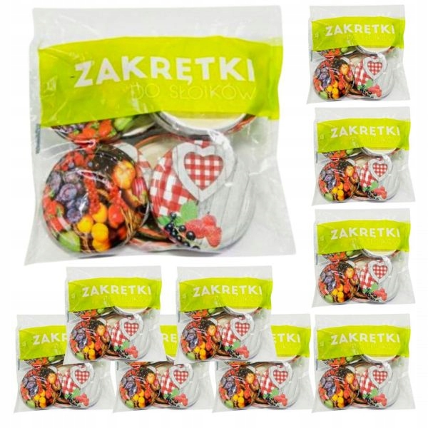

Zakrętki do słoików 4 zaczepowe 66mm 10 sztuk x10