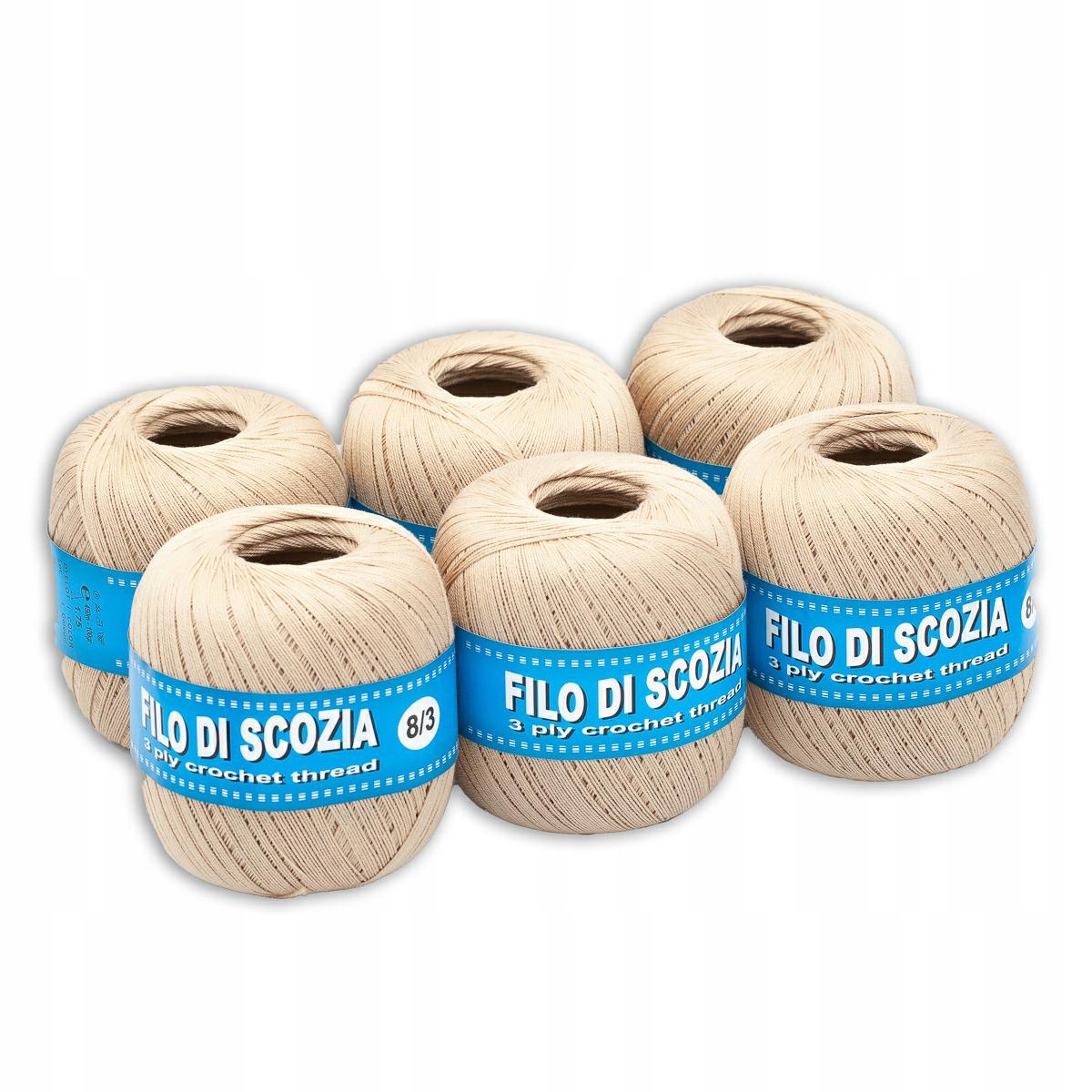Kordonek Filo 8/3 100g/6szt beżowy 213