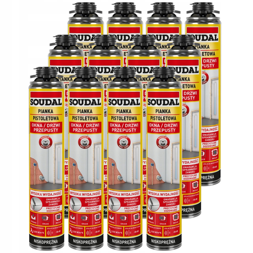 Pistoletová Montážna Pena Soudal 750 ml 12 ks