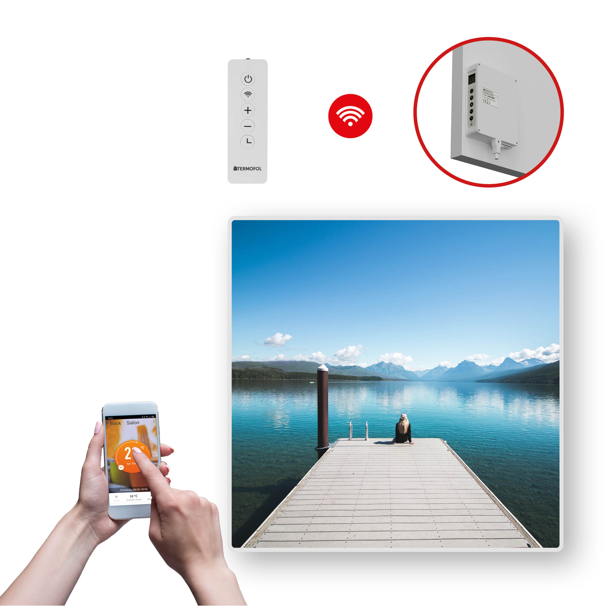 Dekoračný infračervený Ohrievací Panel s výkonom 350 W a Wifi