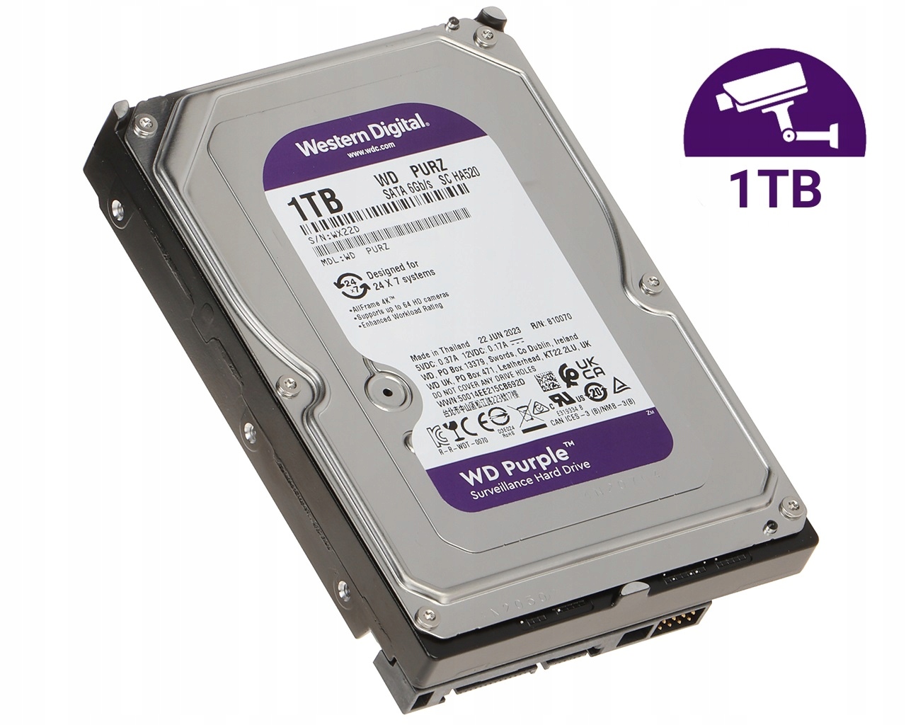 Dysk do rejestratora Western Digital Wd Purple 1TB do pracy ciągłej 24/7