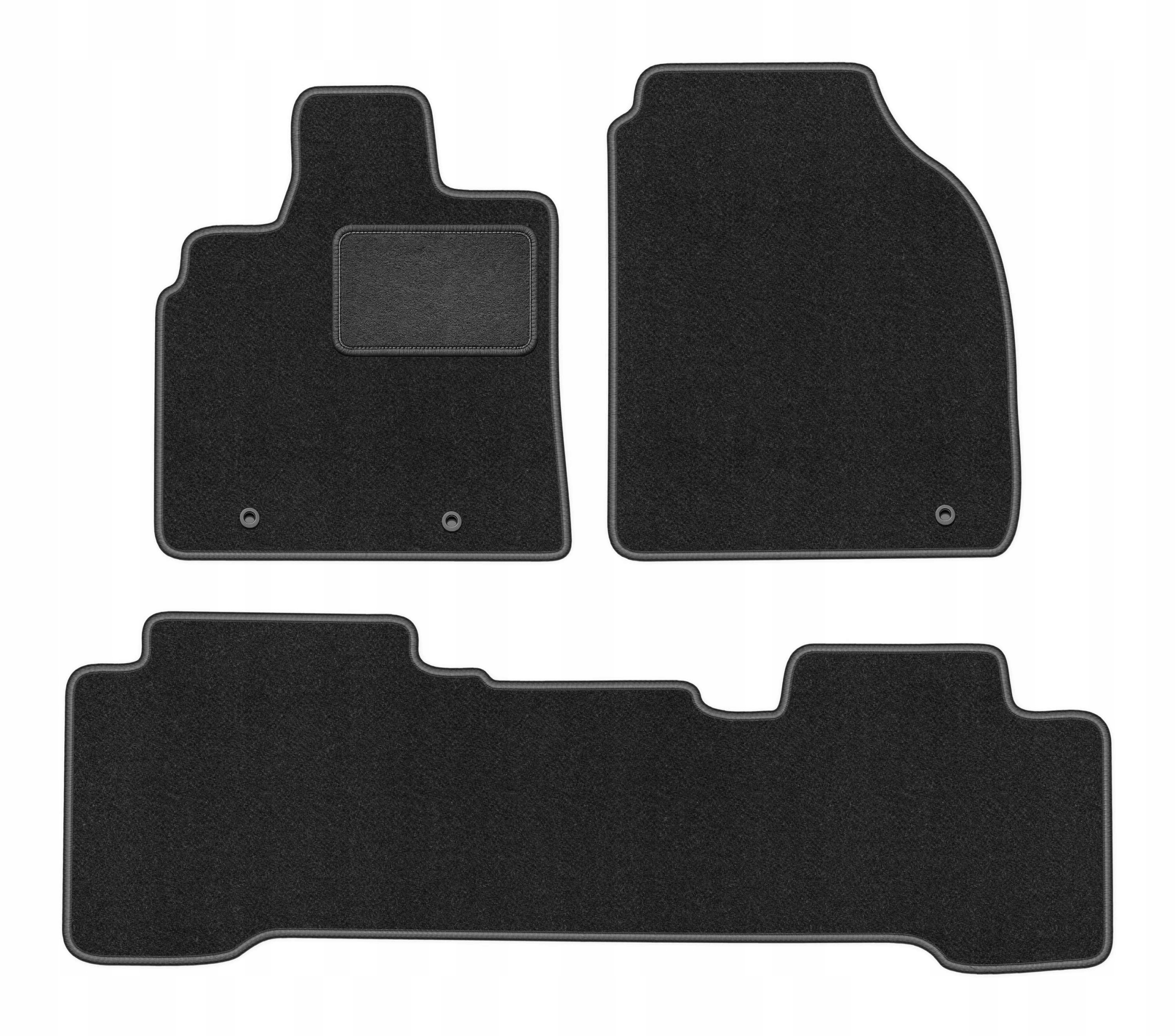 Velurové koberce pro Acura MDX I 2001-2006 komplet Lux grafit 3 ks