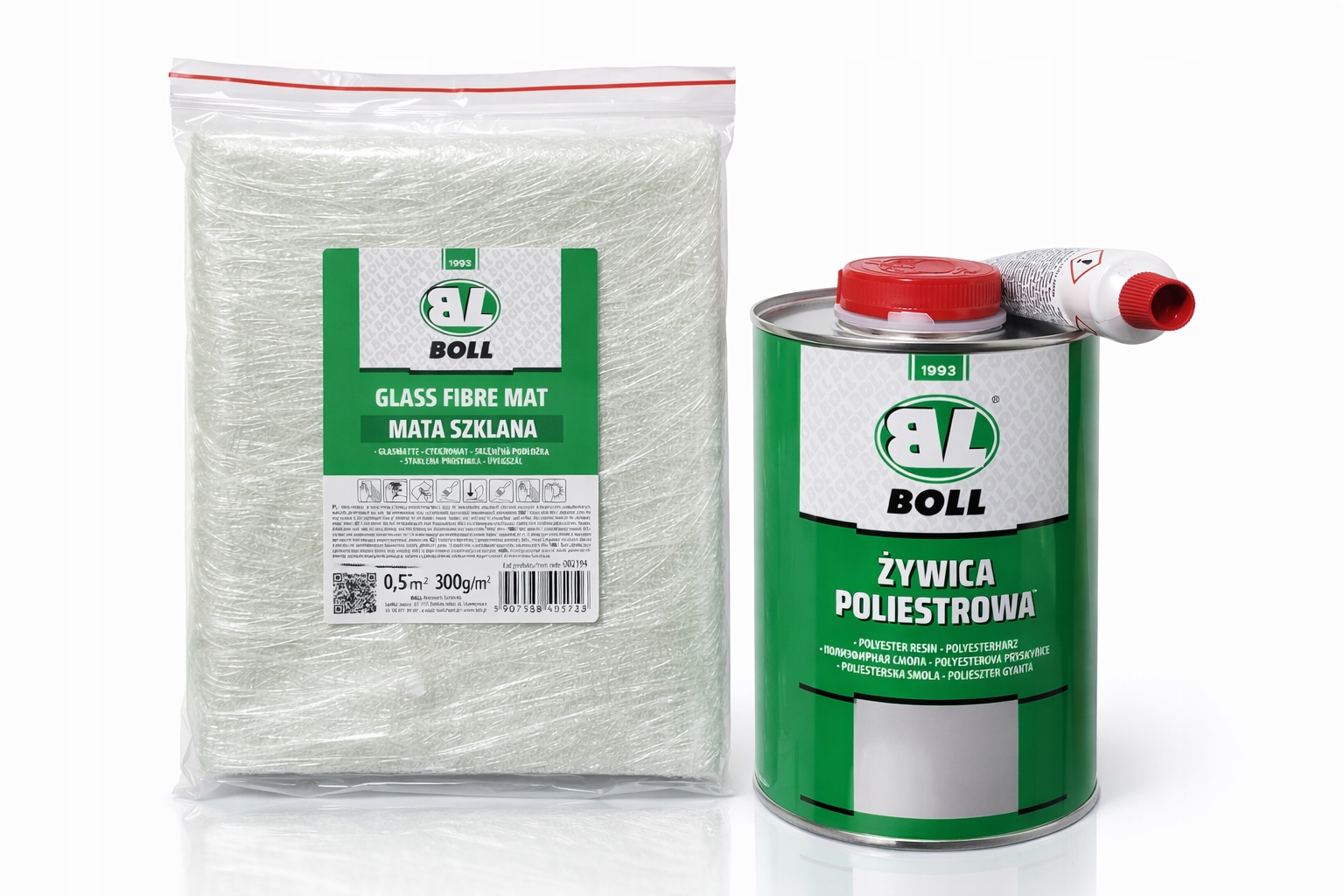 Boll zestaw naprawczy żywica 1 kg mata(300) utwardzacz(30g)