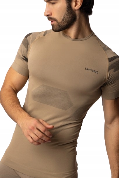 Spaio Koszulka Tactical krótki rękaw kolor piaskowy camouflage r. XXL