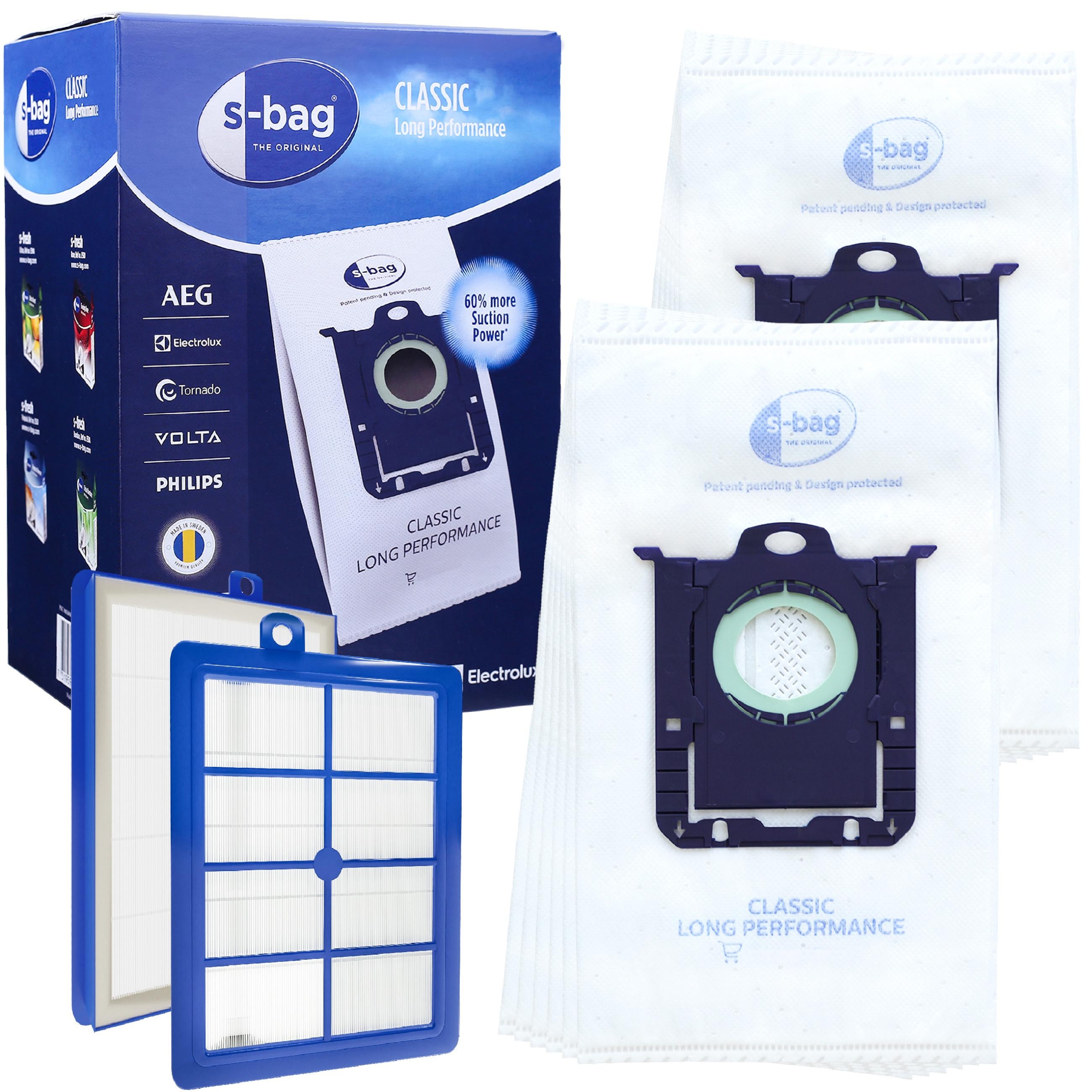 Worki Oryginał S-bag E201SM Classic Long Performance 12szt Filtr Hepa