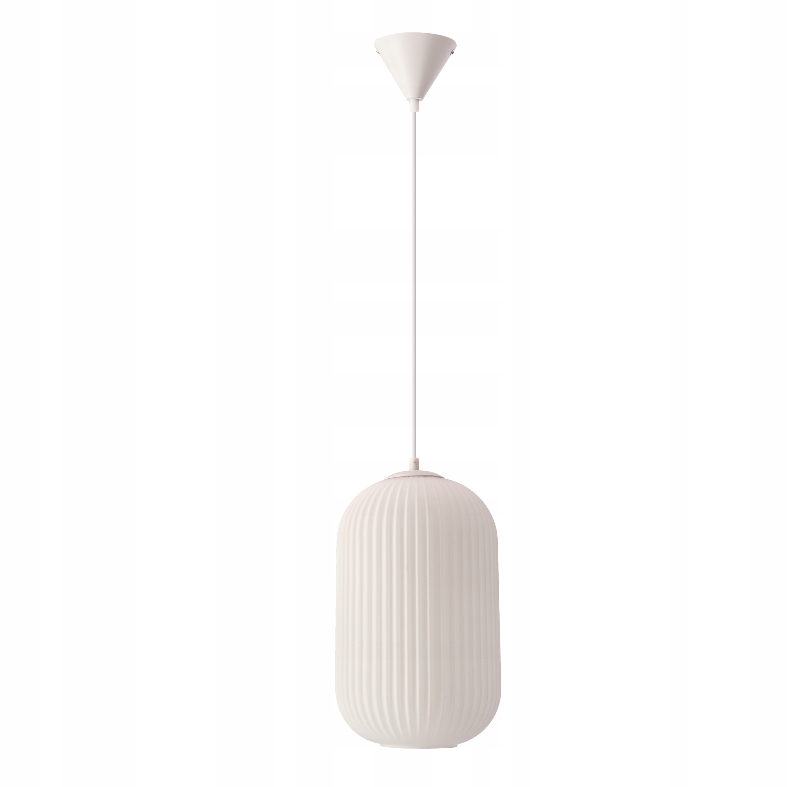 Elegantní závěsná lampa Cresto celá bílá 40W E27 skleněná matná mléčná