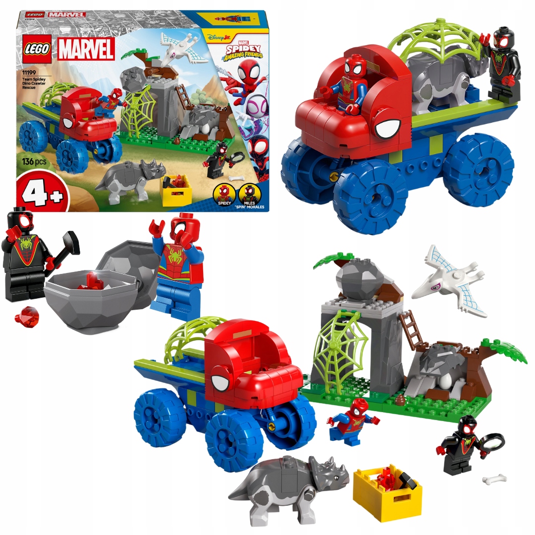 Lego Marvel Spidey 11199 Záchranná mise Spideyho týmu v Dinoterénovce