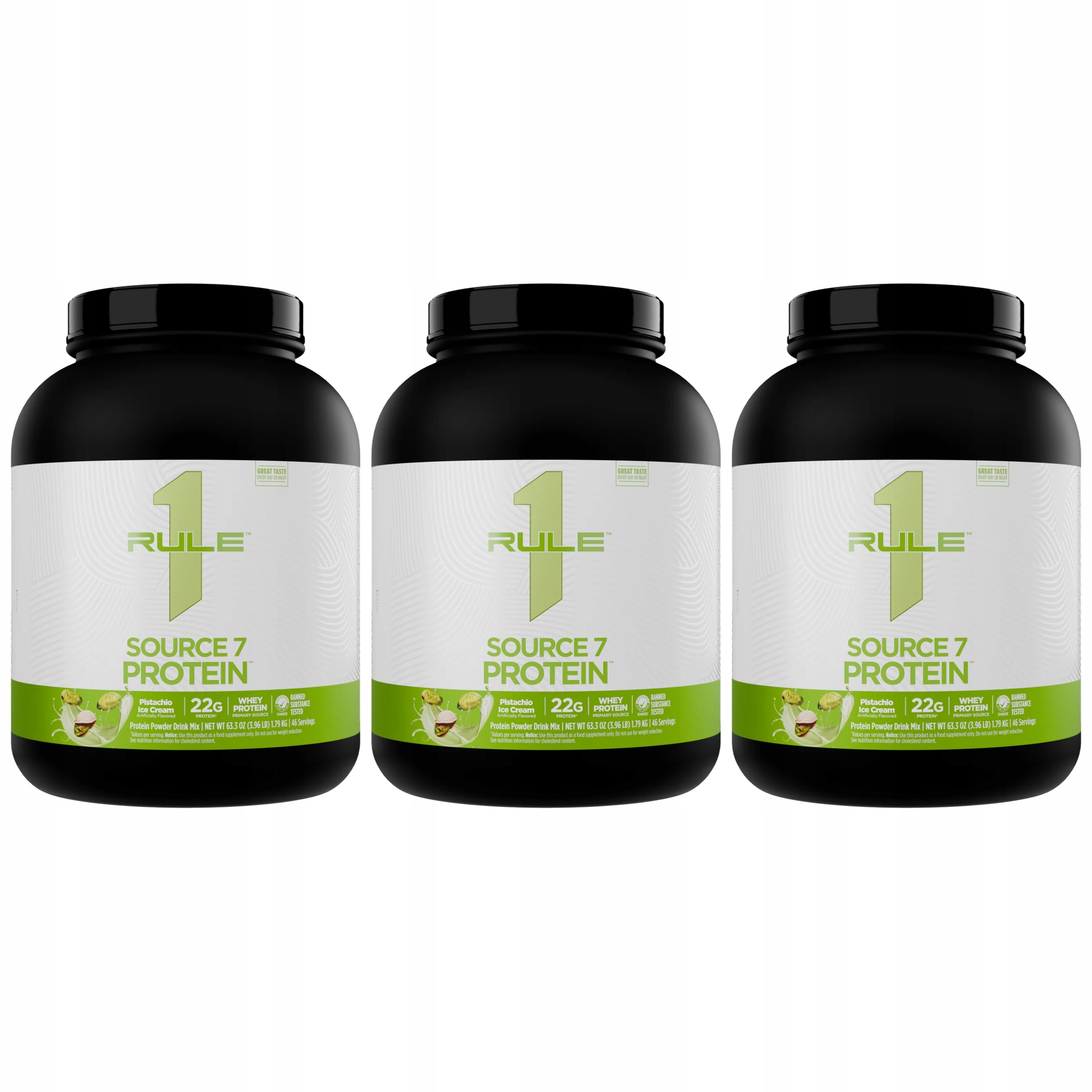3x Bílkoviny Source 7 Protein 1790g Doplněk Stravy Izolát Wpc Wpi Pistácie Rule1 R1