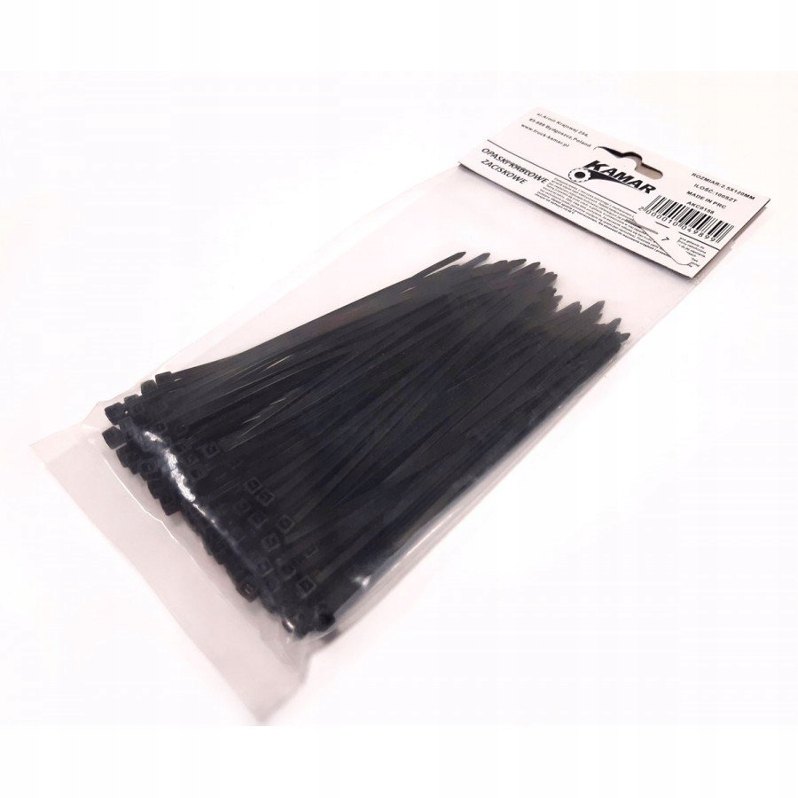Opaska zaciskowa czarna 380x7.6mm