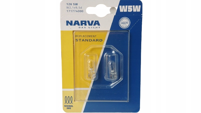 

Żarówka Narva 17177 12V 5W W5W W2.1x9.5d 2szt.