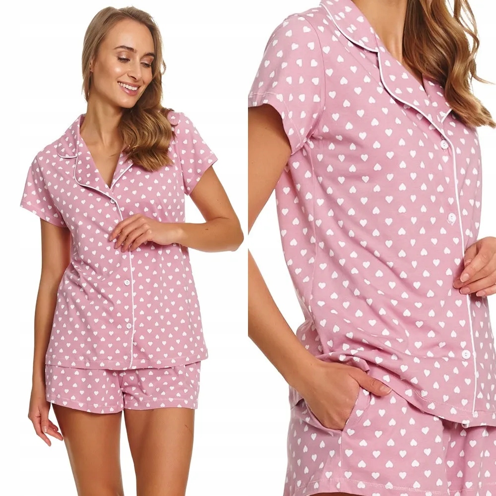 Dámské Pyžamo Doctor nap 7458 Hearts XL 42 Růžová