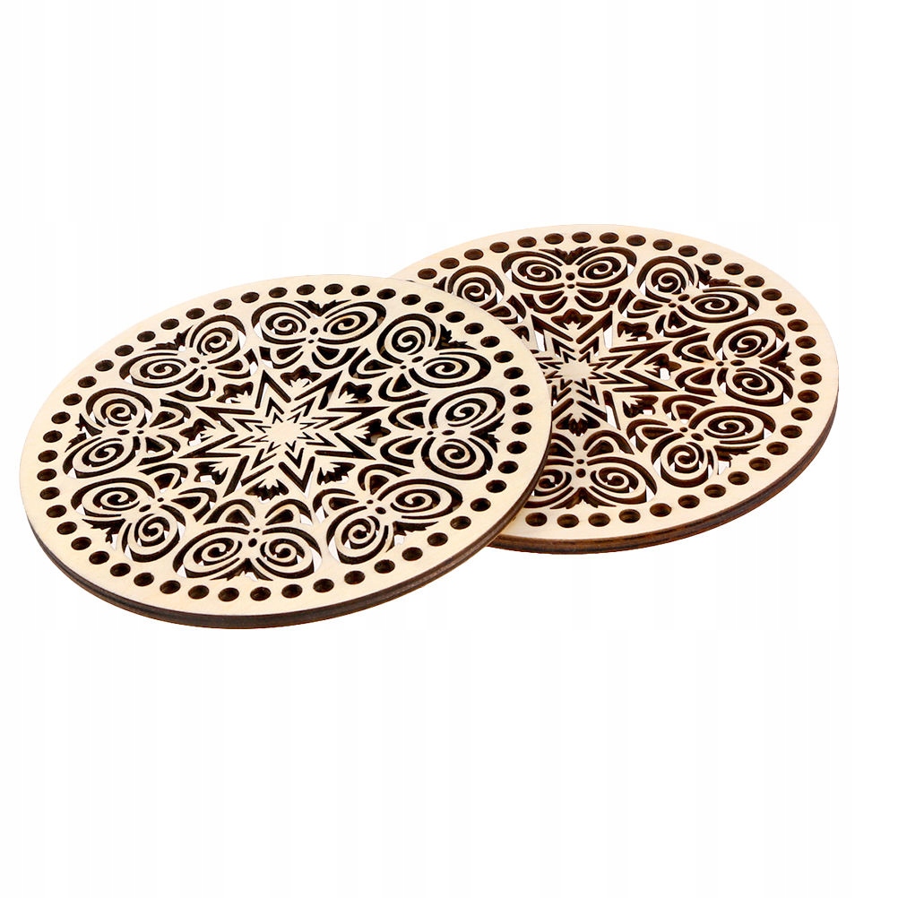 2 SZT. OKRĄGŁE DREWNIANE DNA/SPODY DO TOREBEK ROBIONYCH RĘCZNIE, KHAKI