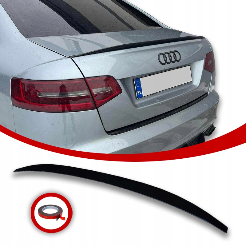 Audi A6 C6 Letka Spoiler Zadní Krytka Černá Lesklá