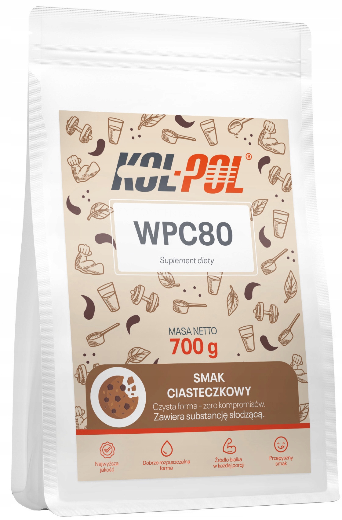 Protein Wpc 80 Sušenkový 700g Protein syrovátkový Protein Kol-Pol