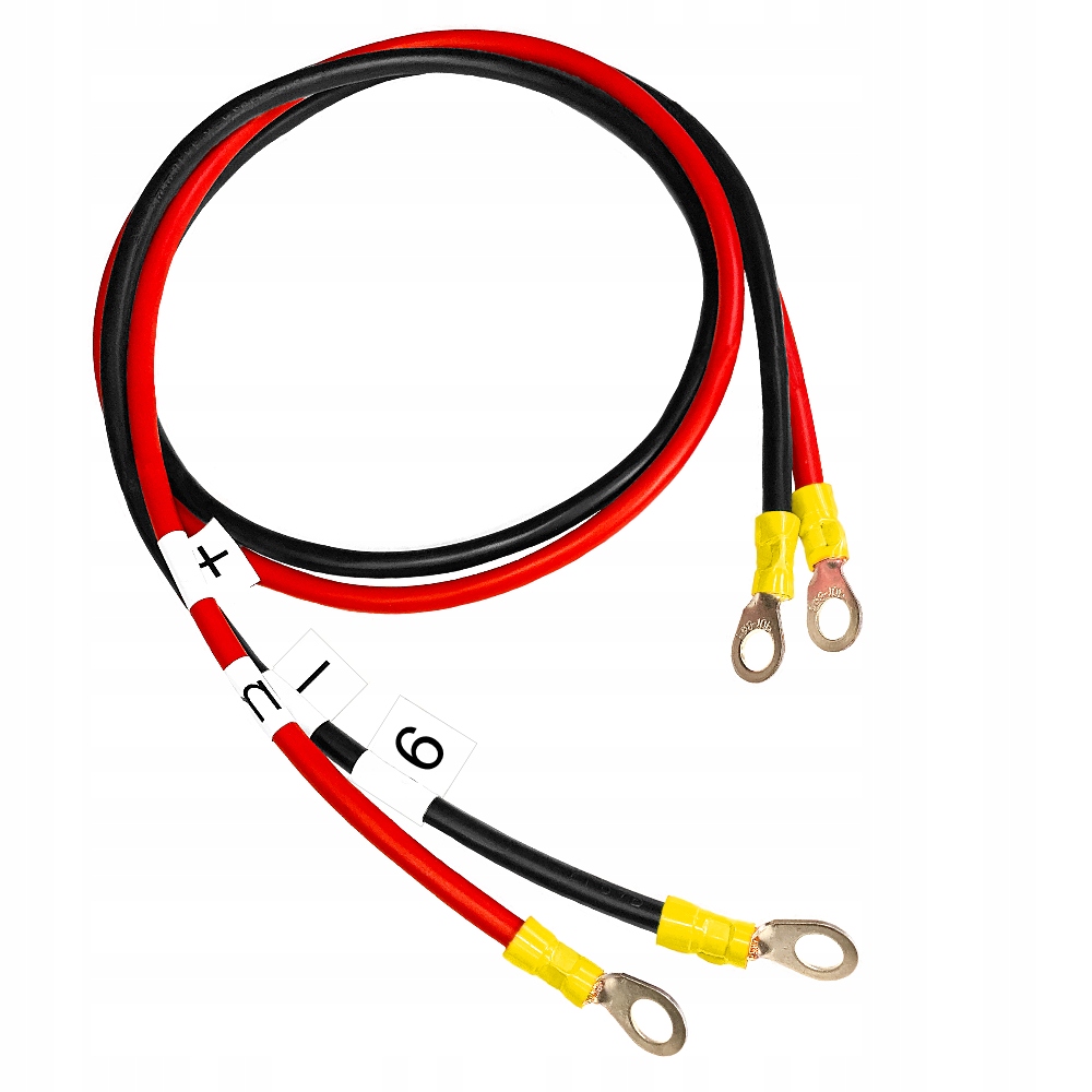 Kabel propojující baterii 2x14 m LgY 6 mm² očkové koncovky M8