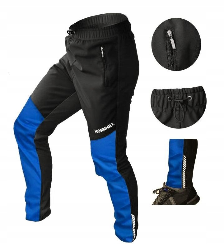 Spodnie Rowerowe Techno Wiatroszczelne Membrana Wind i Soft Kieszenie XL .4