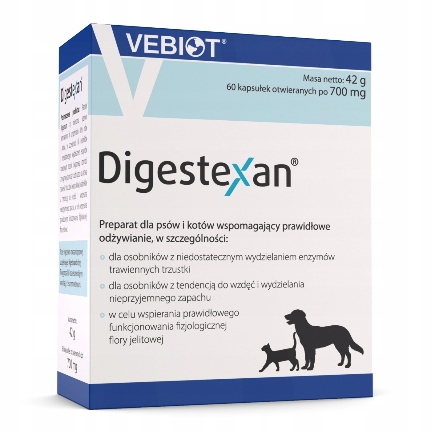 Vebiot Digestexan dog i cat 60 kapsułek otwieranych